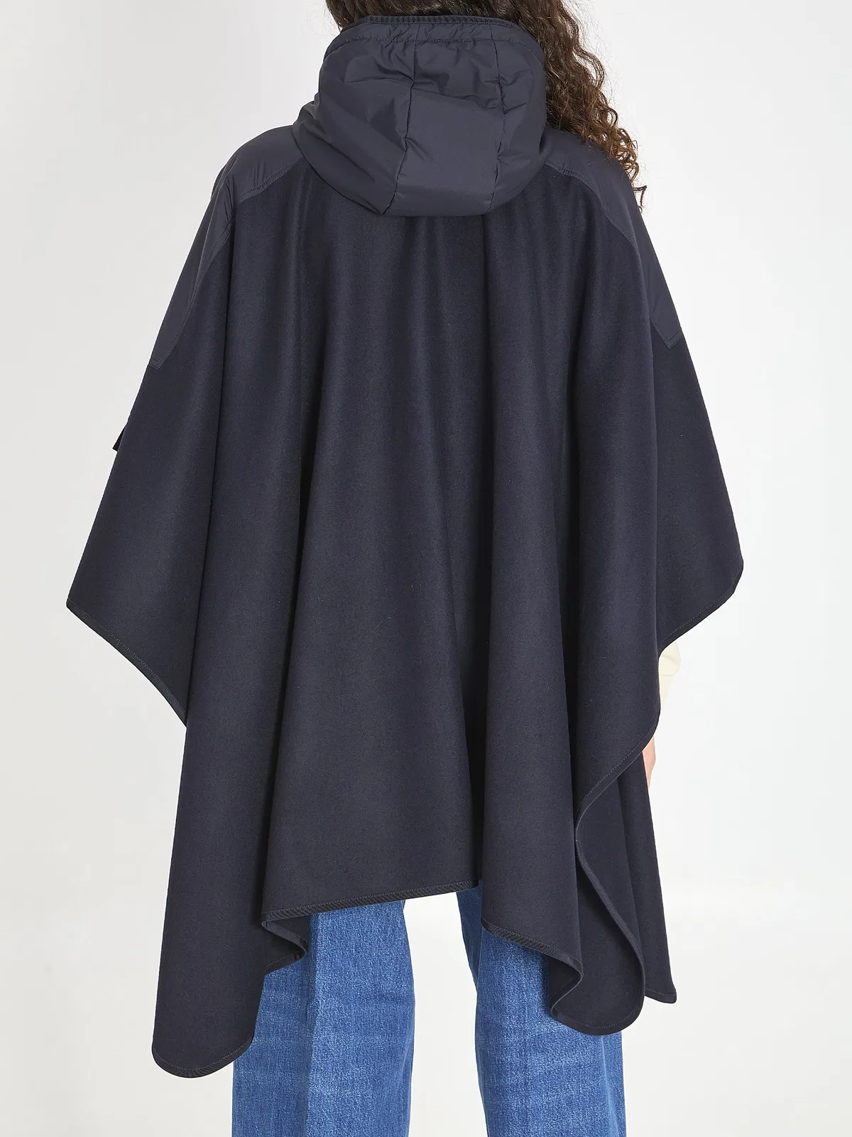 Moncler Wool Hooded Zip-Up Cape