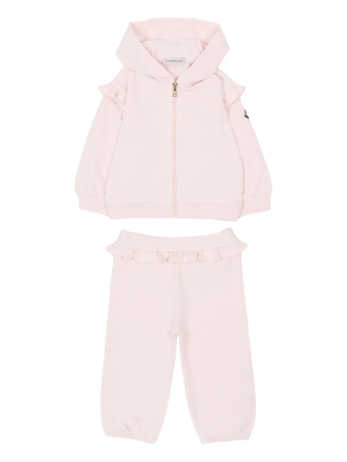 Moncler Kids Cotton Set With Ruffled Hem