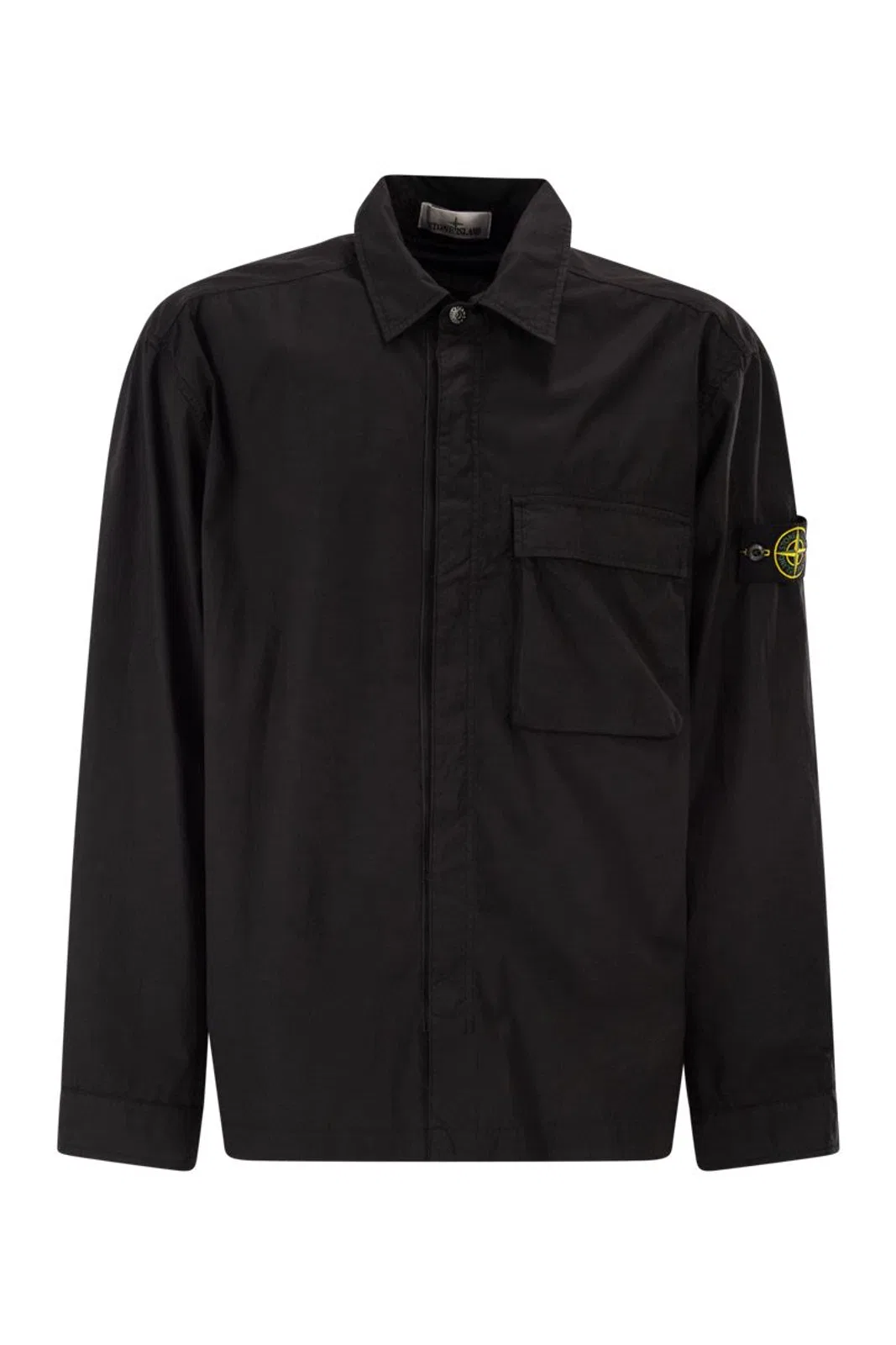 Stone Island Comfort Fit Overshirt With Press Studs