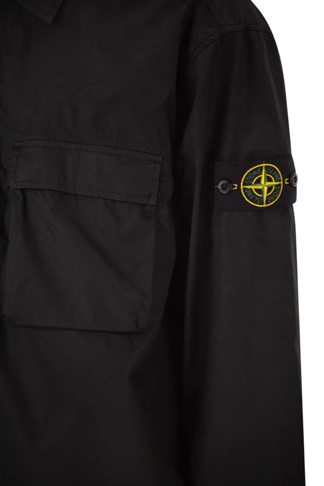 Stone Island Comfort Fit Overshirt With Press Studs