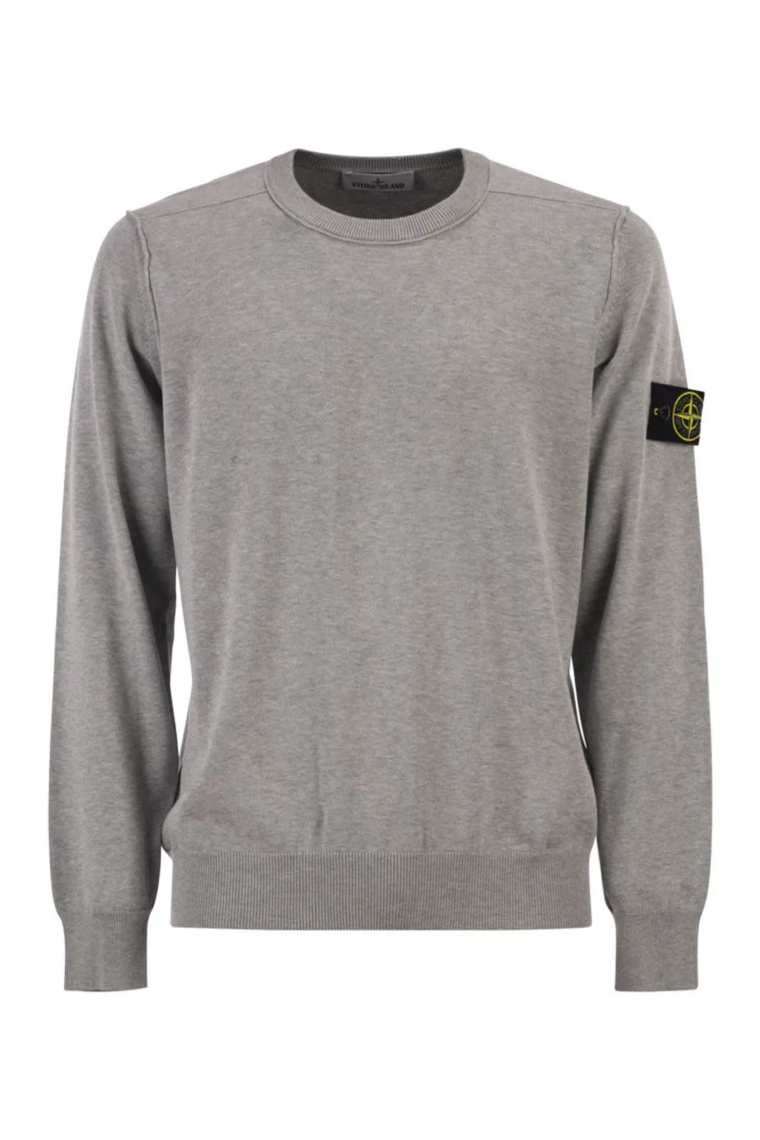 Stone Island Crew Neck Jumper With Small Lapel