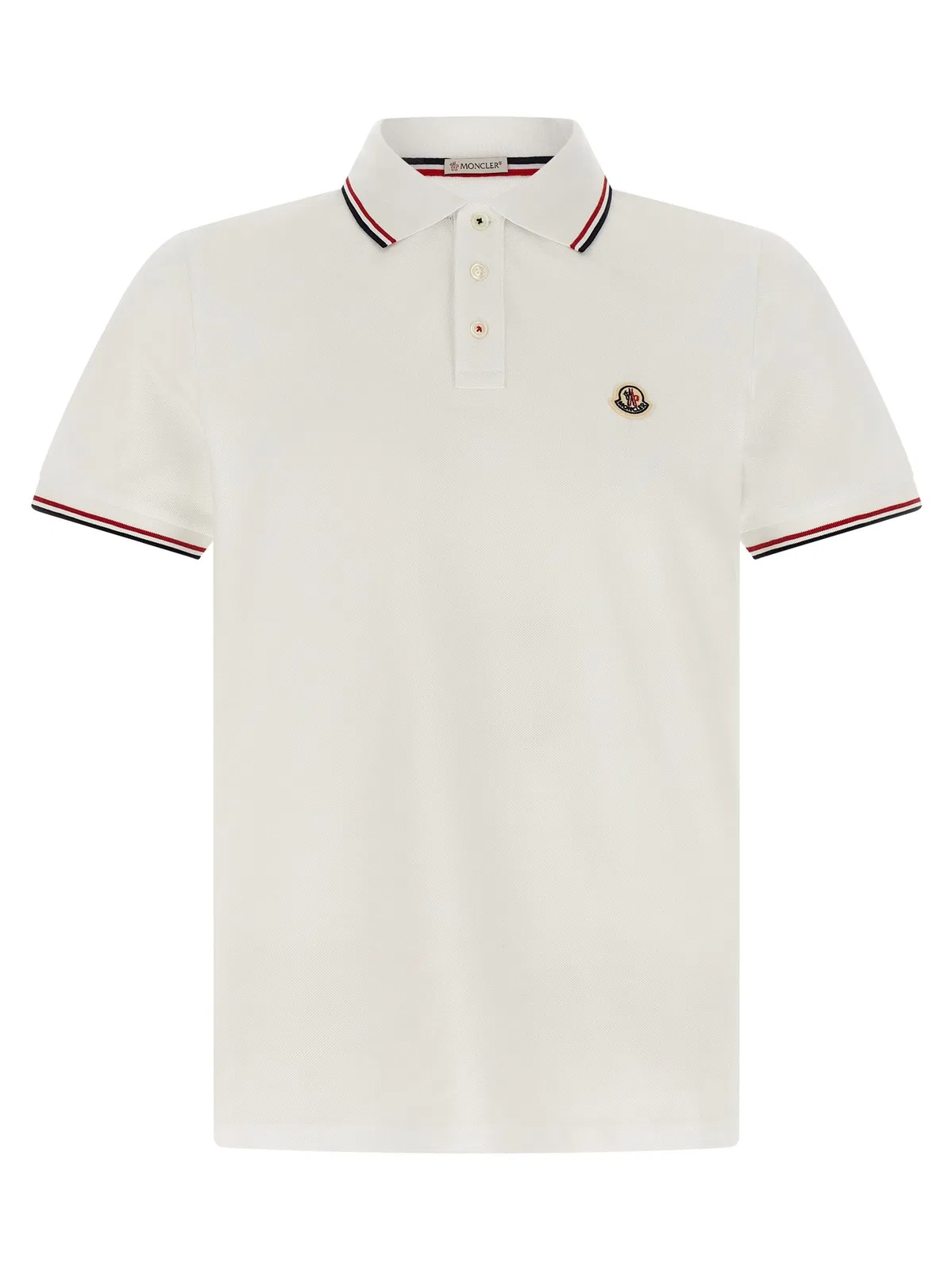 Moncler Tricolor Trim Polo Shirt