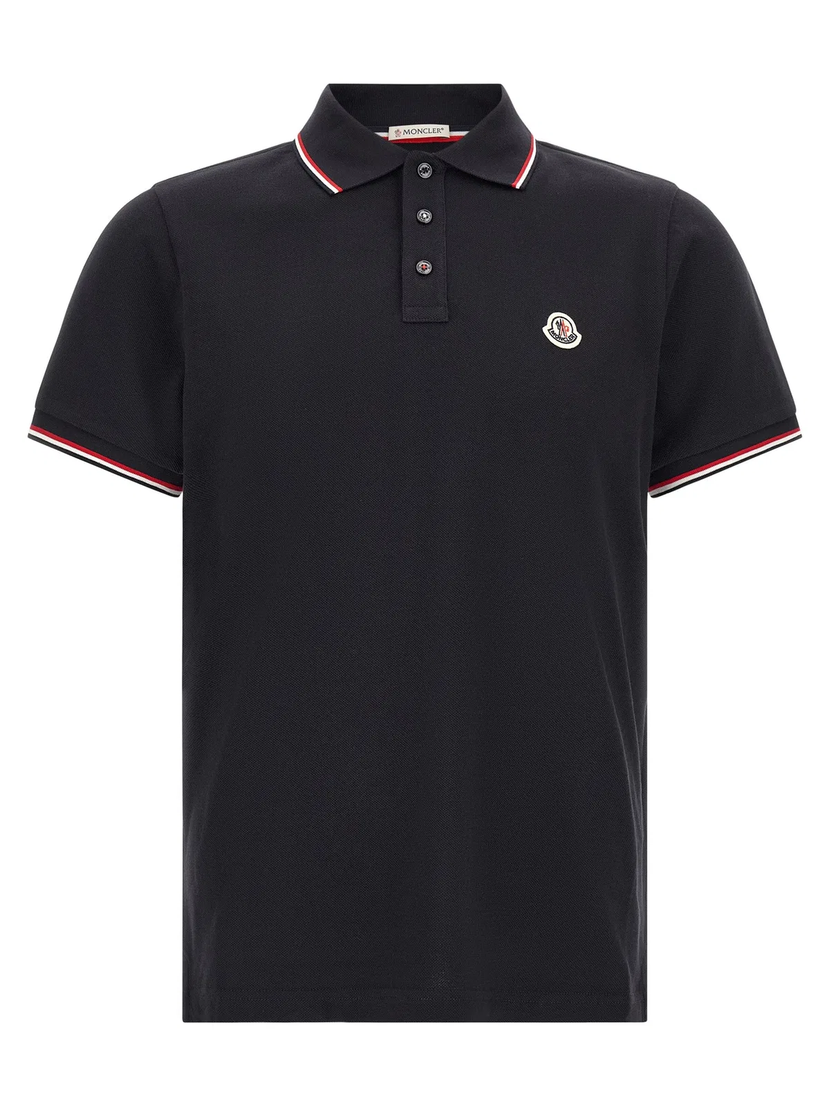 Moncler Tricolor Trim Polo Shirt