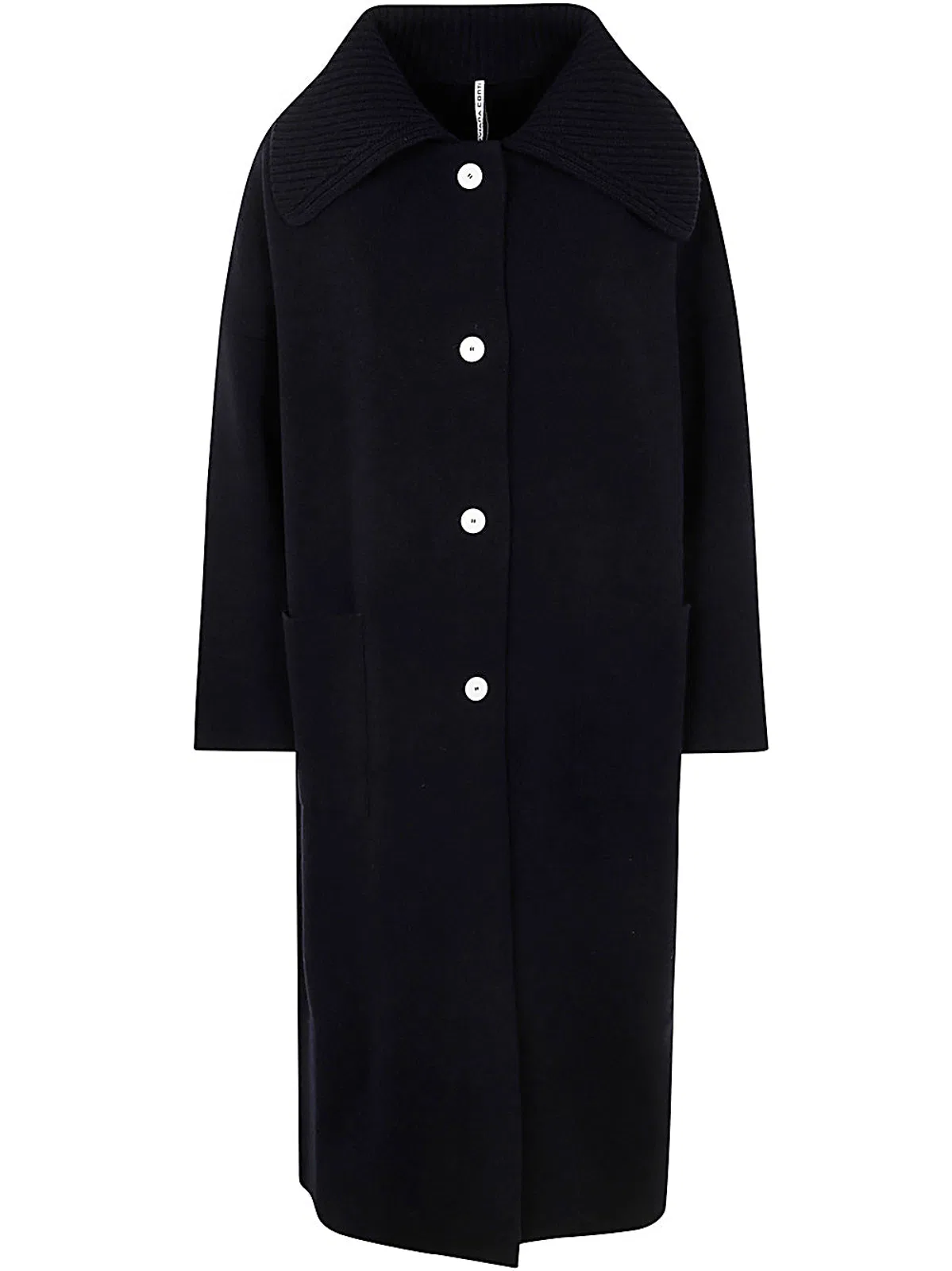 Liviana Conti Blue Wool Polyamide Coat