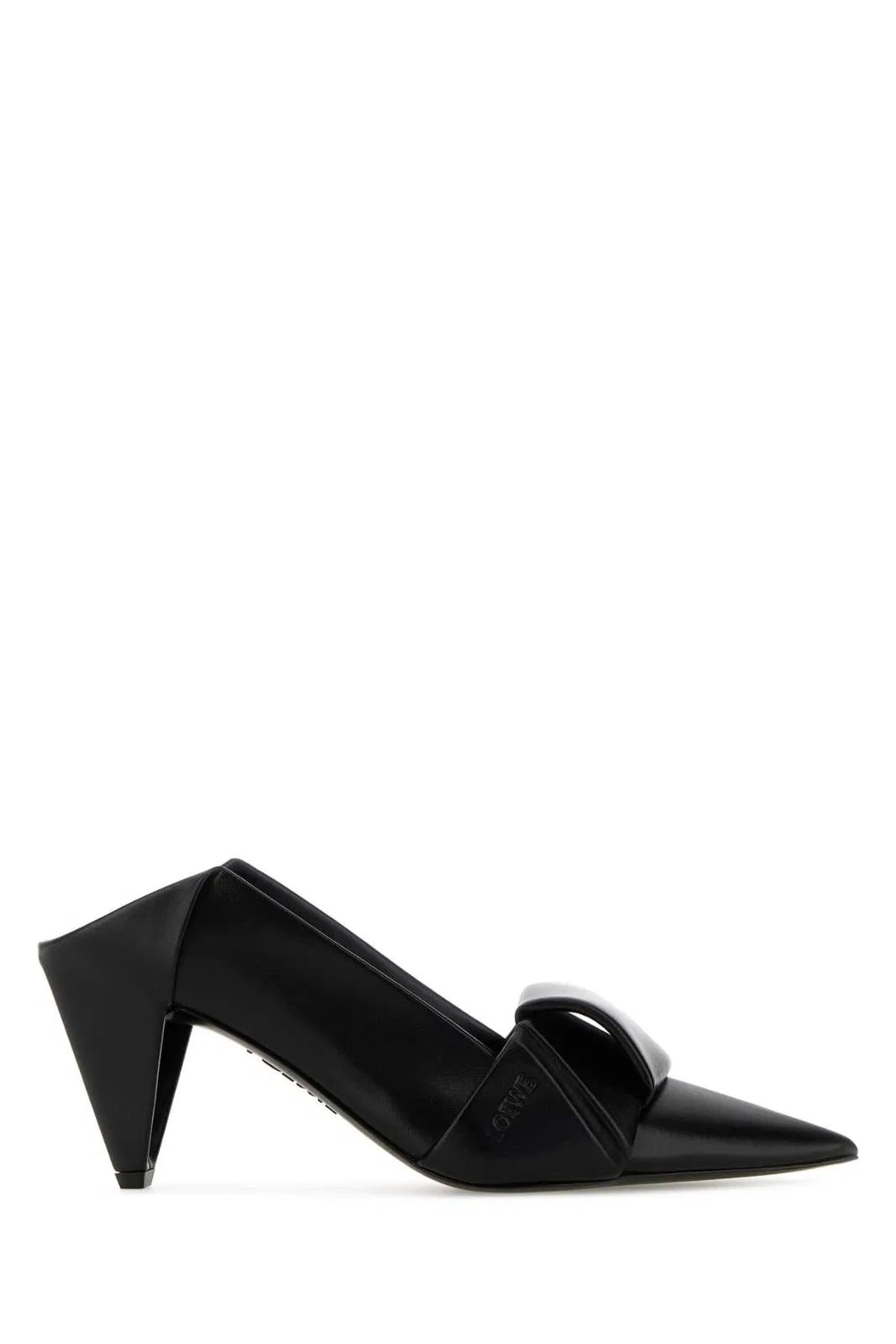 Loewe Black Leather Origami Mules