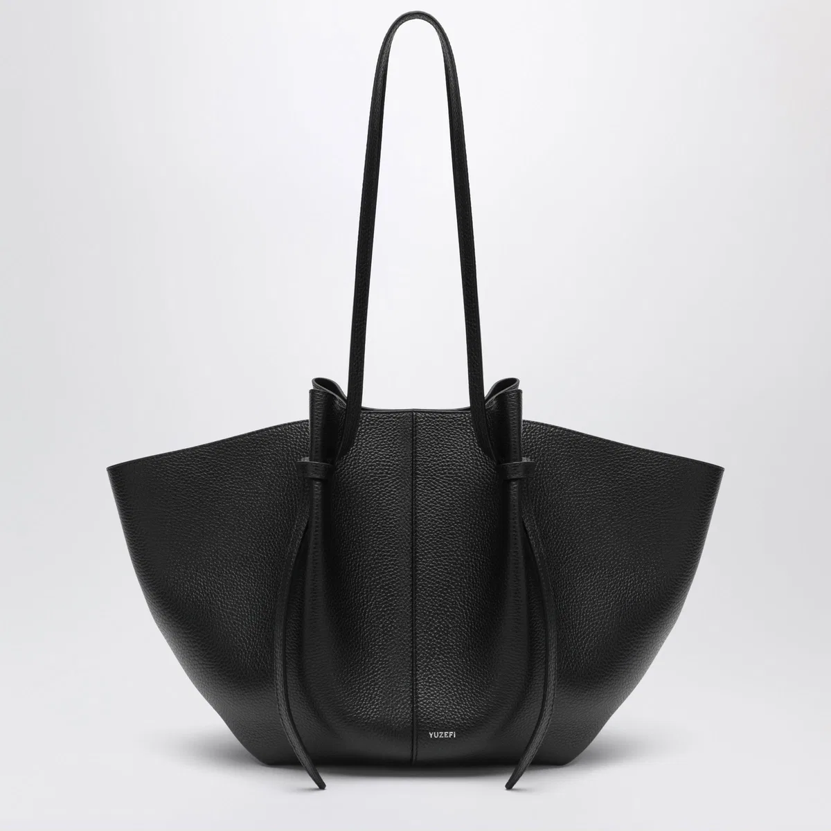 Yuzefi Large Mochi Bag In Black Pebble-Grained 