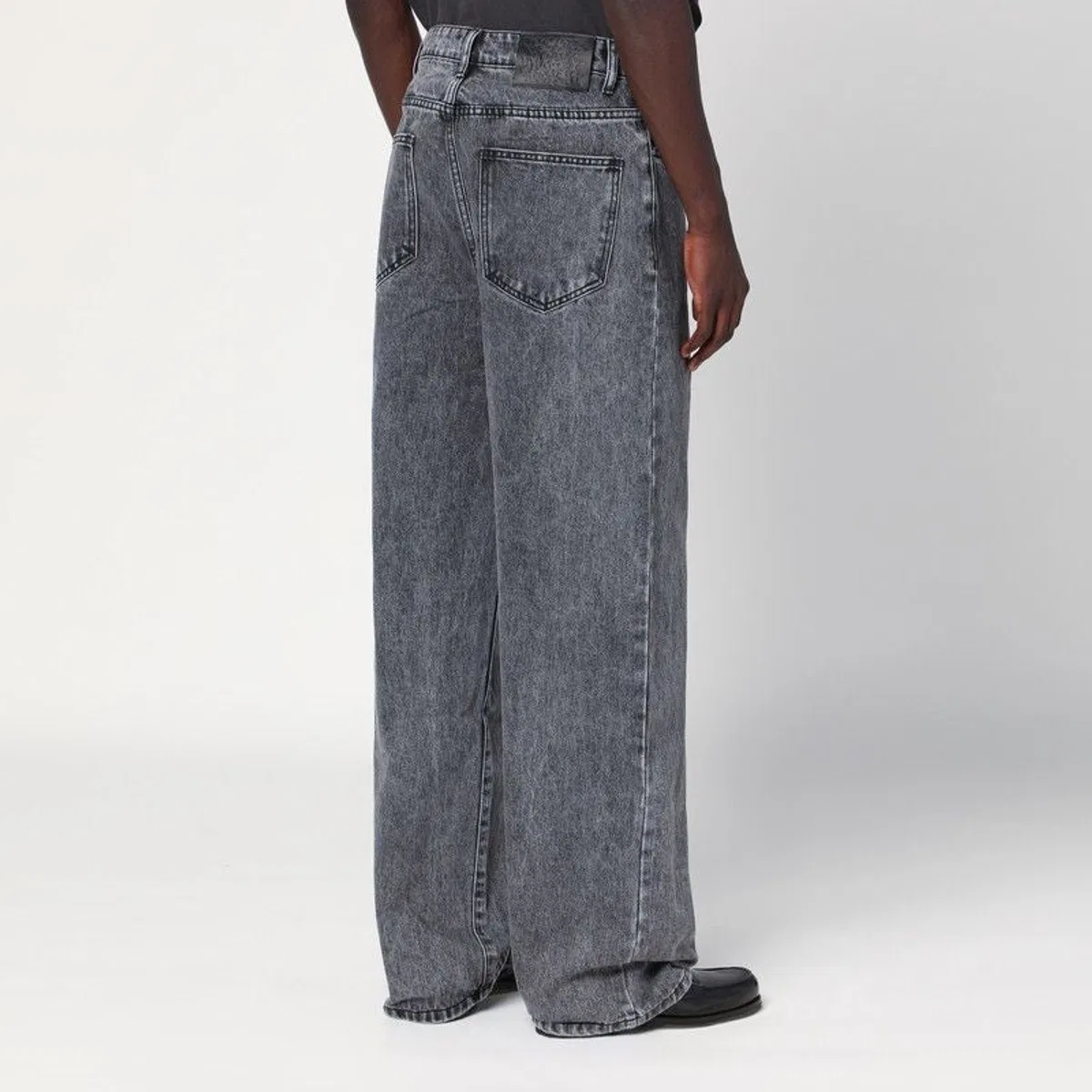 Basketcase gallery Wide-Leg Black Washed Jeans