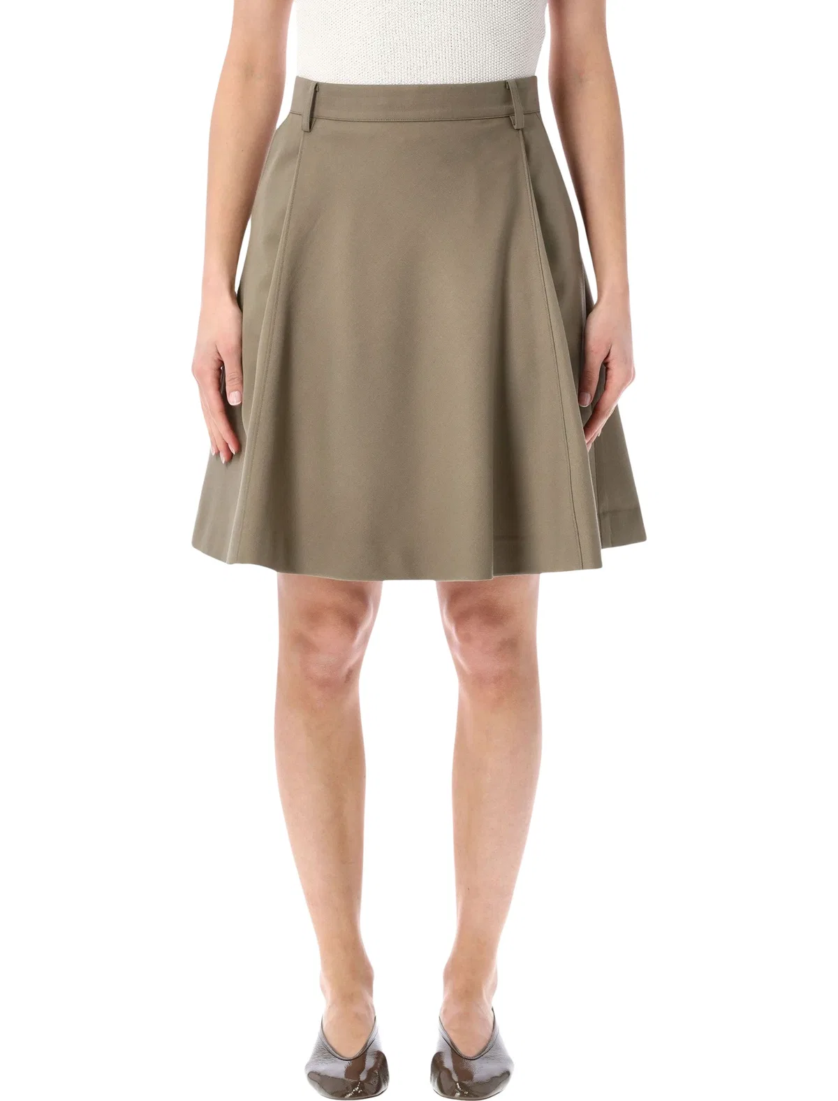 Low Classic Flared Wool-Blend Midi Skirt