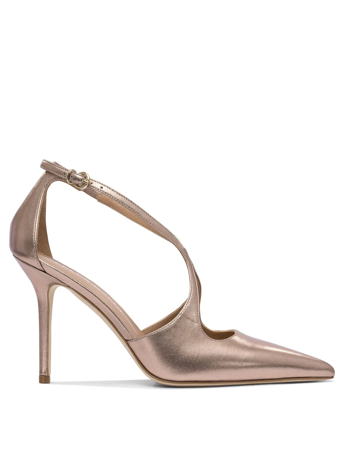 Lella Baldi Bronze Leather Heeled Shoes