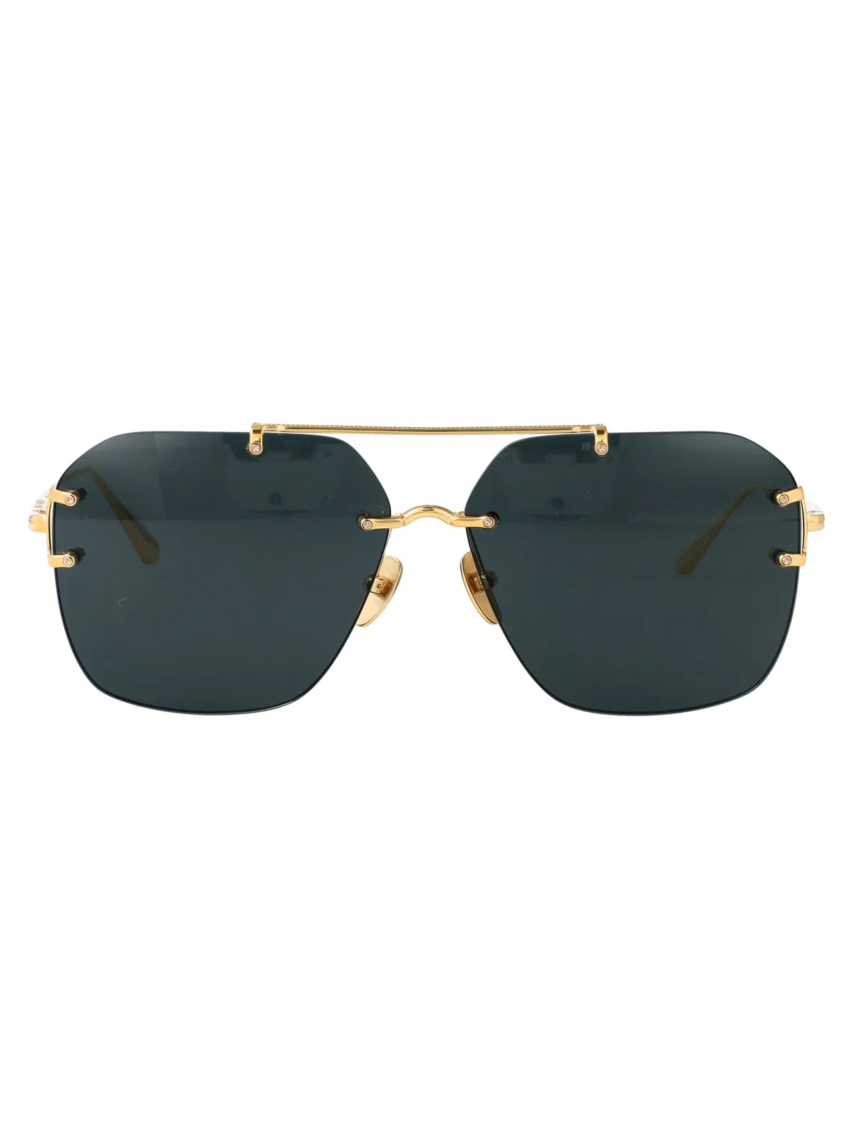 Linda Farrow Yellowgold/Deepgreen Titanium Sunglasses