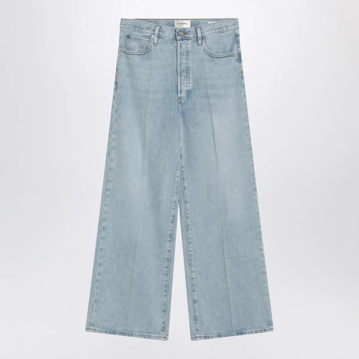 Frame Low Baggy Wide Leg Jeans In Organic Deni