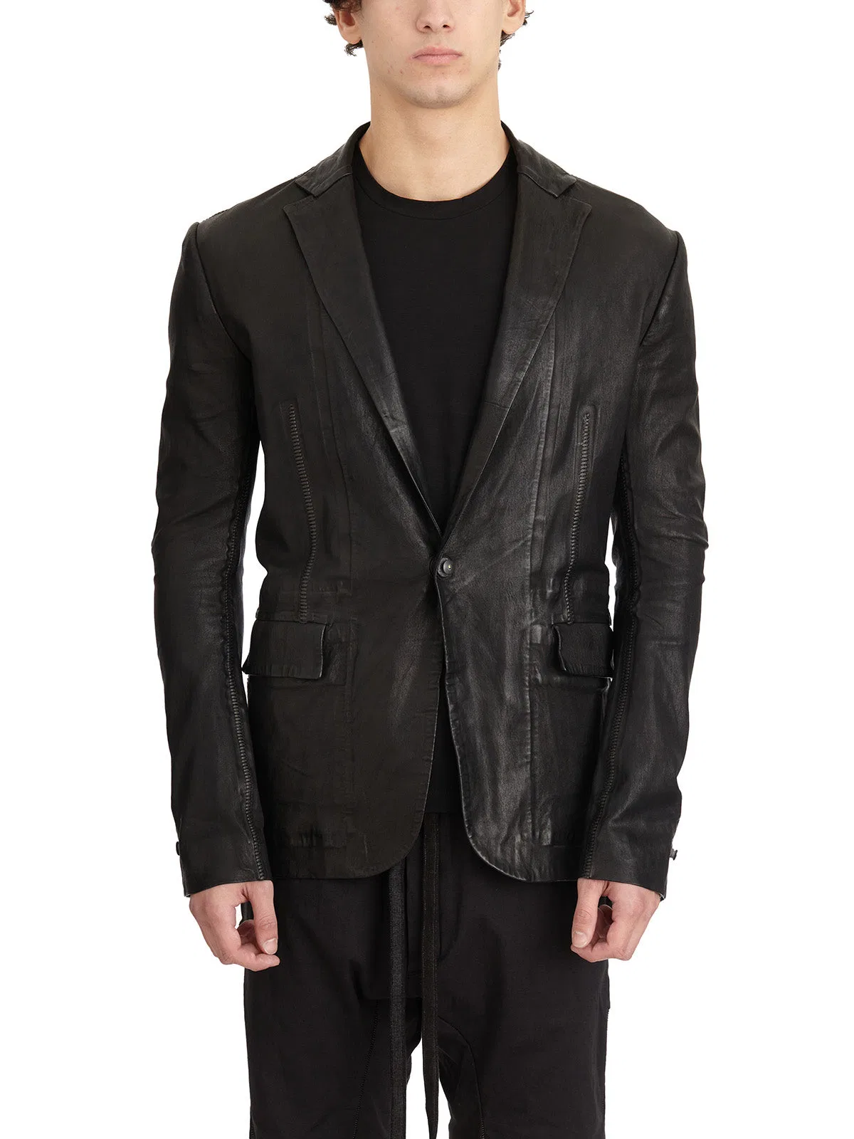 Isaac Sellam 1 Button Leather Blazer