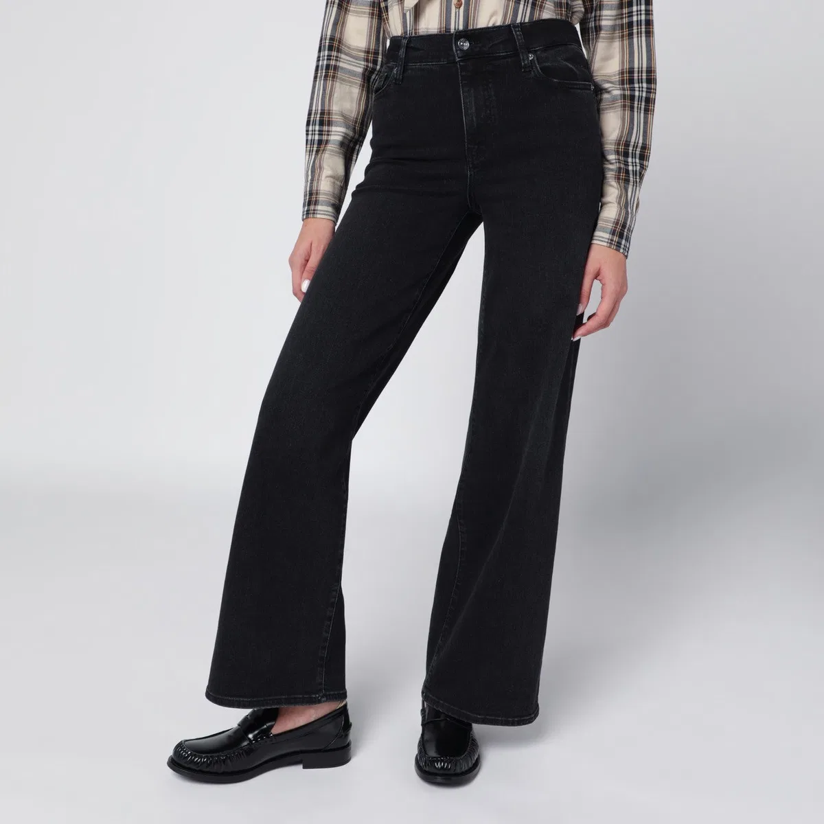Frame Black Le Slim Palazzo Trousers