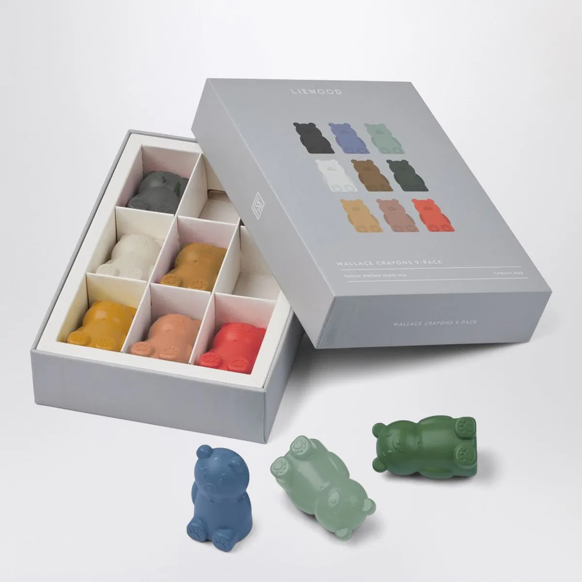 Liewood Set Of Nine Bear-Shaped Colored Crayons