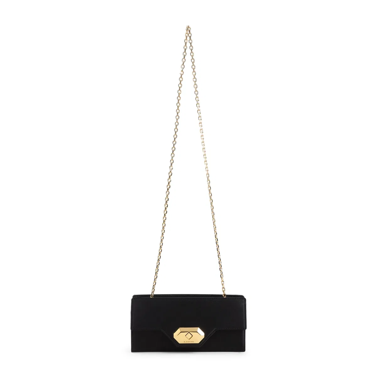 Lanvin Black Invitation Evening Small Black Sil