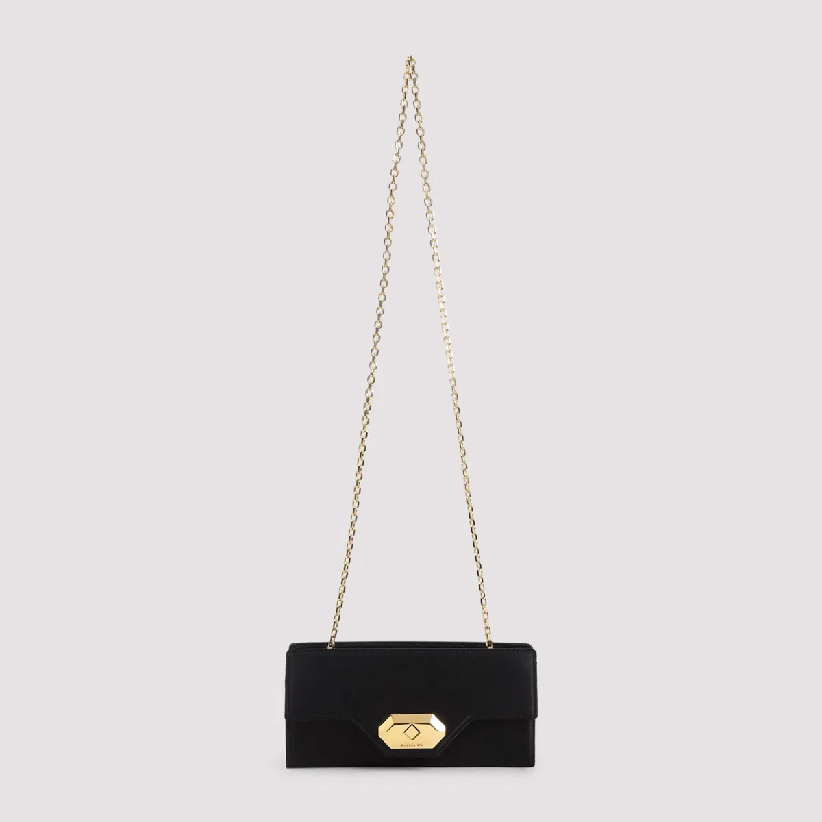 Lanvin Black Invitation Evening Small Black Sil