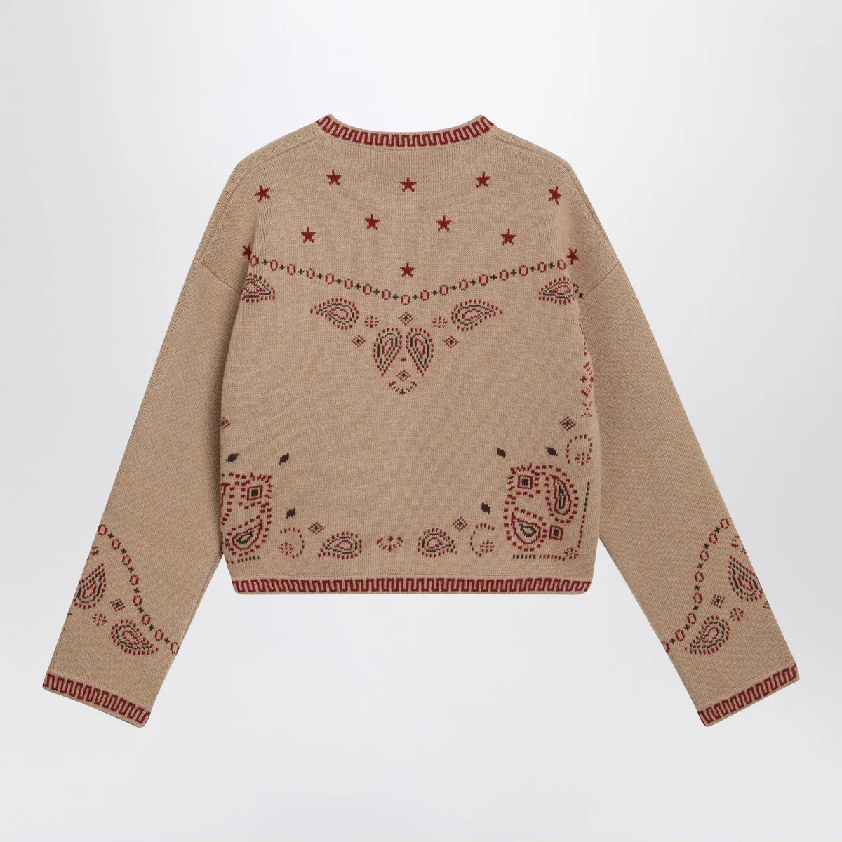 Alanui Multicoloured Beige Wool Jacquard Bandan