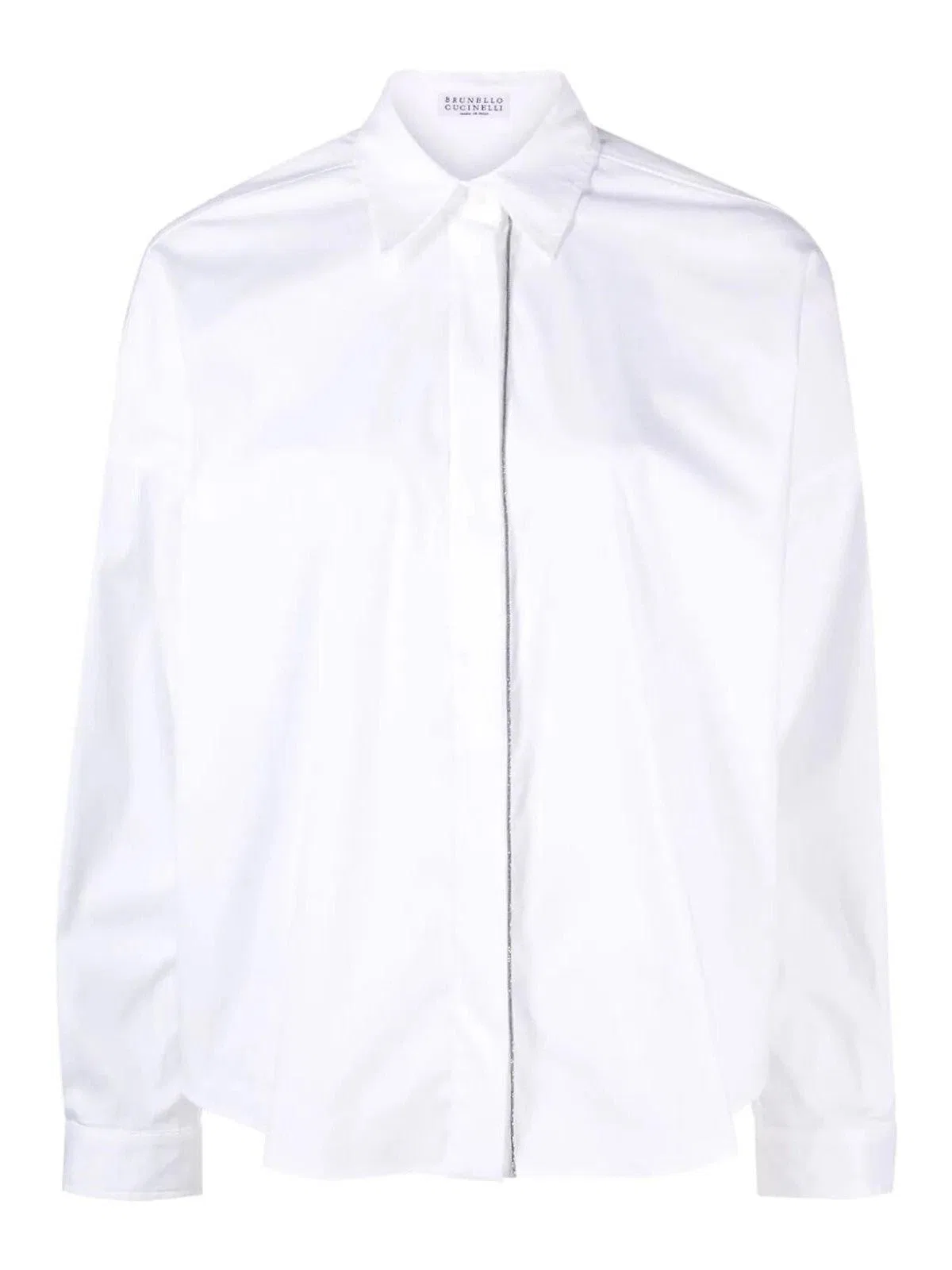 Brunello Cucinelli White Cotton Polyamide Elastane Shirt
