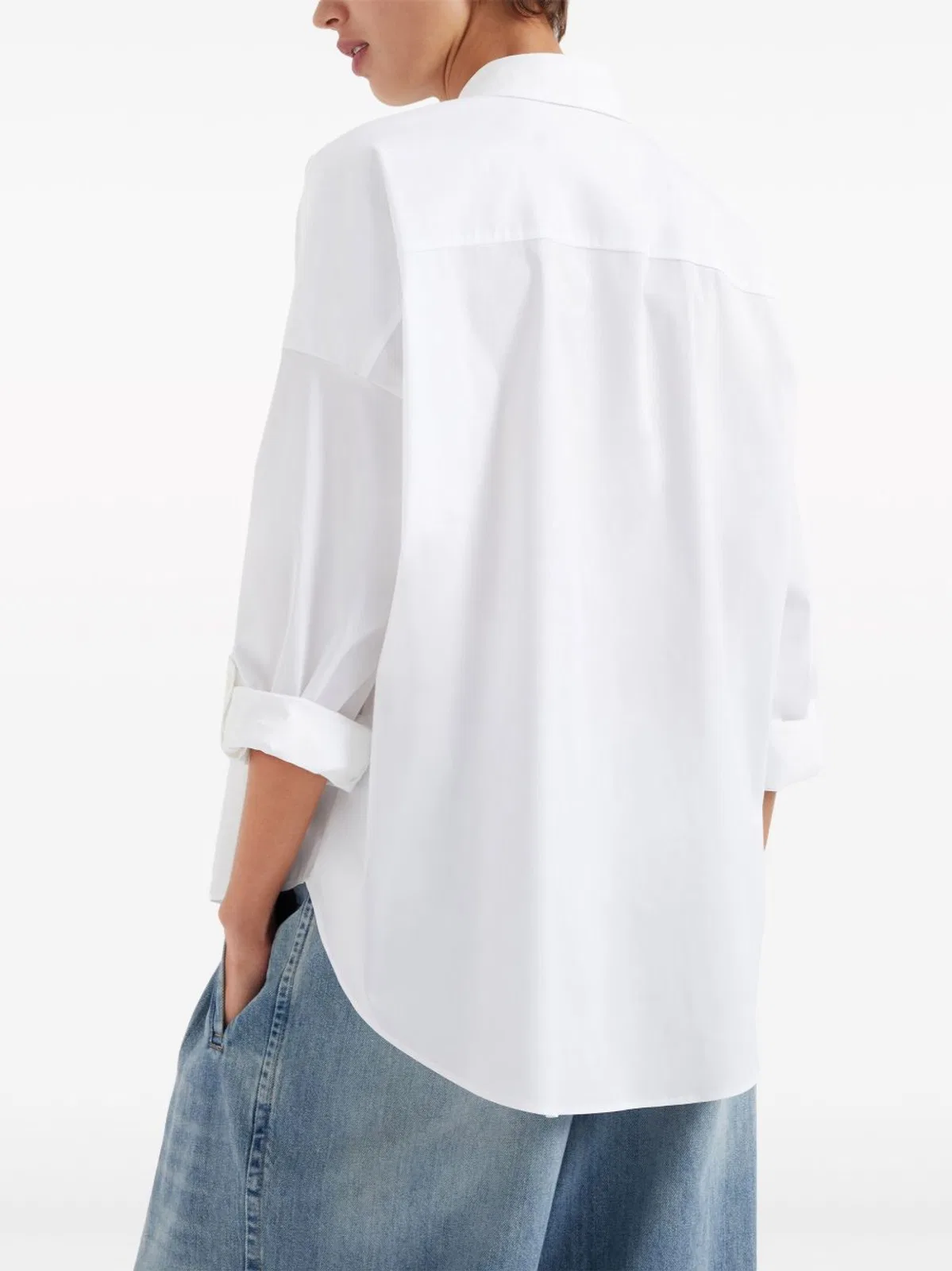 Brunello Cucinelli White Cotton Polyamide Elastane Shirt
