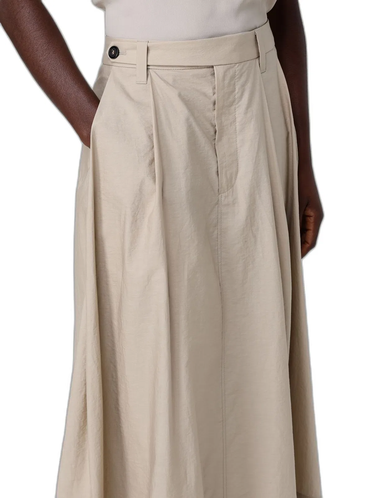 Brunello Cucinelli Sartorial Skirt In Techno Cotton Poplin