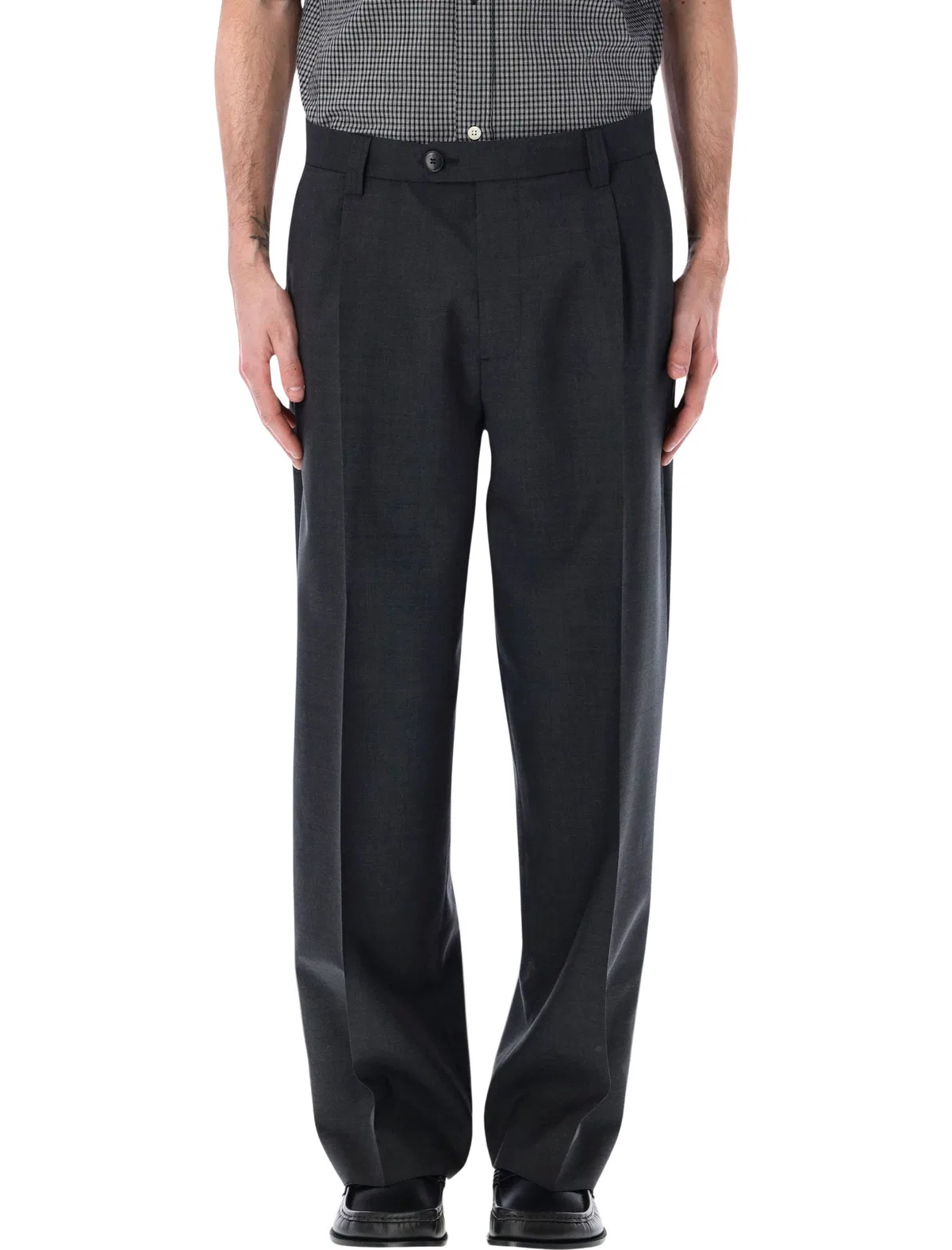 Mfpen Service Wide Straight Tropical Wool Trou