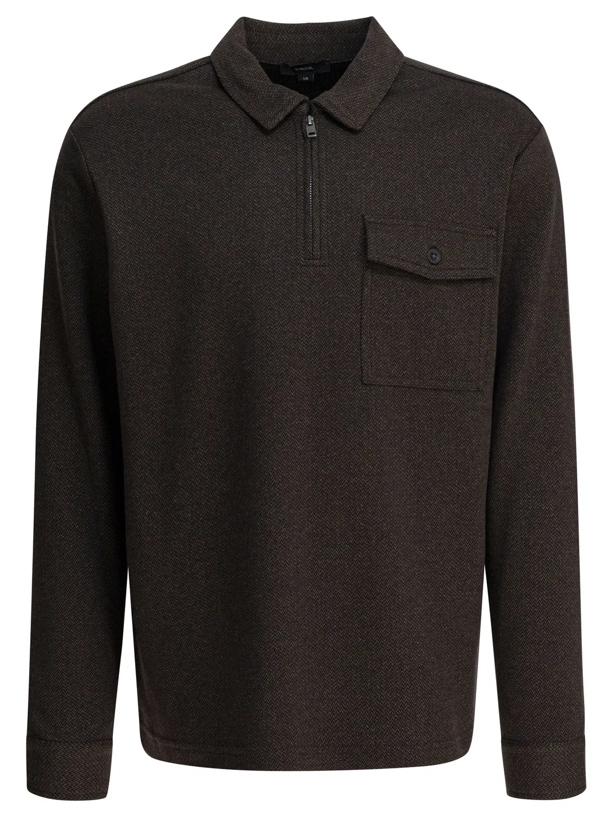 Vince Brown Cotton Blend Polo Shirt