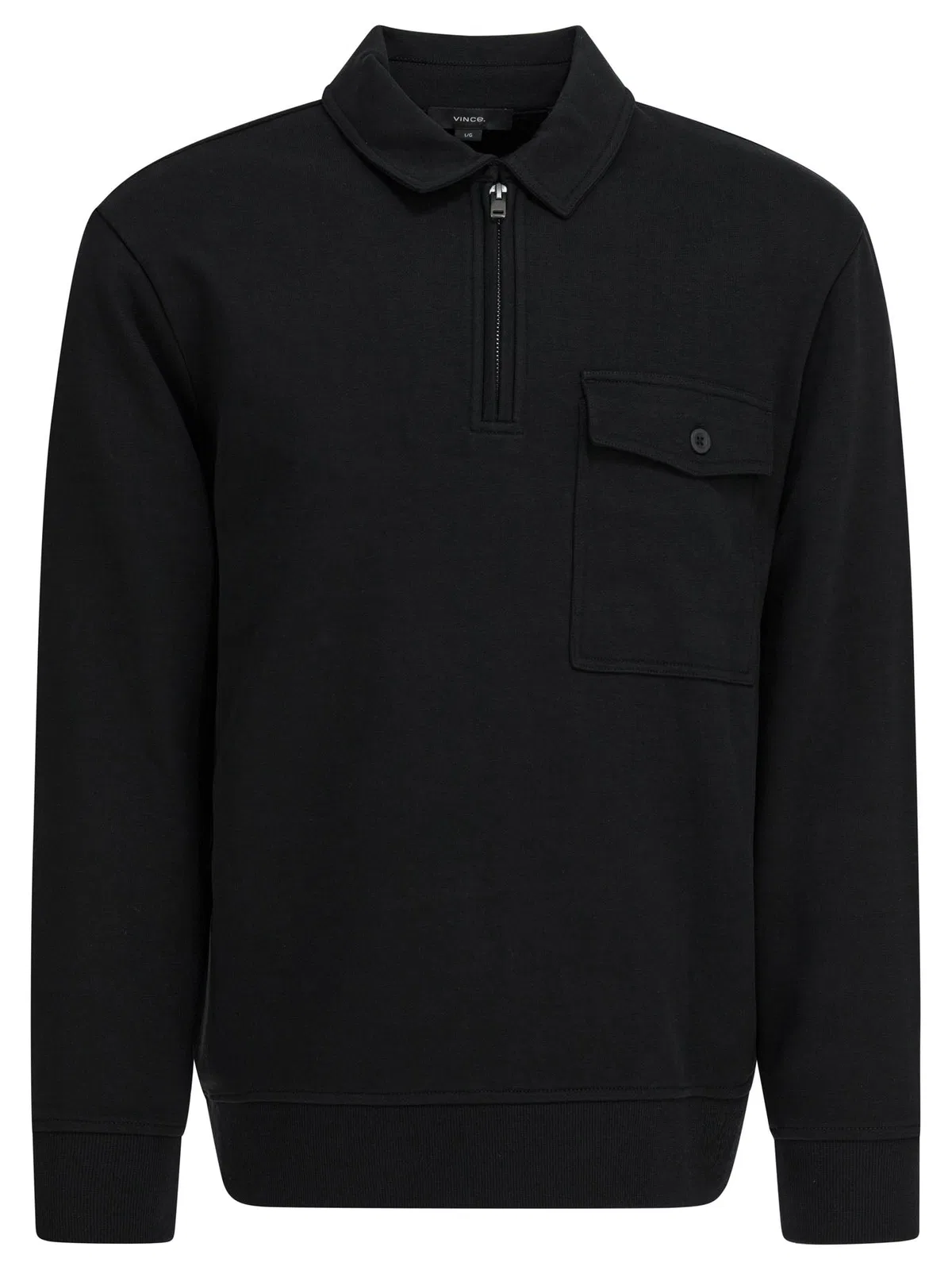 Vince Black Cotton Blend Polo Shirt