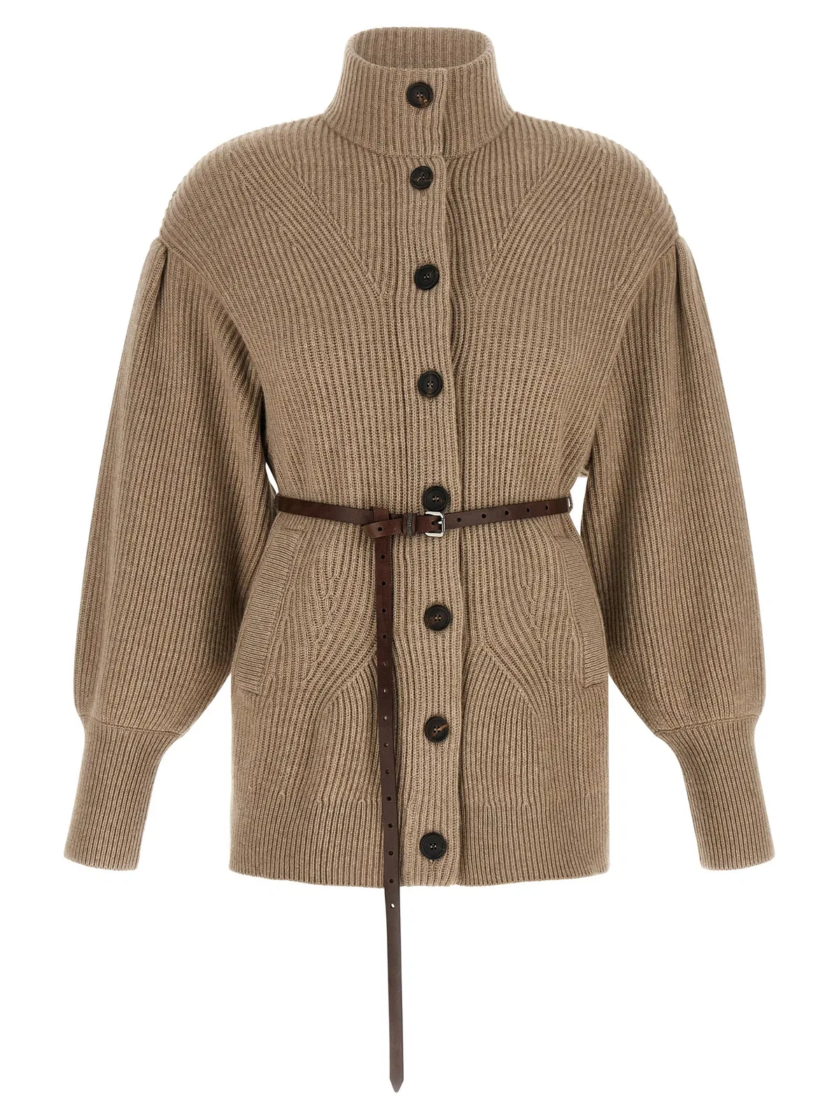 Brunello Cucinelli English Half-Ribbed Cardigan