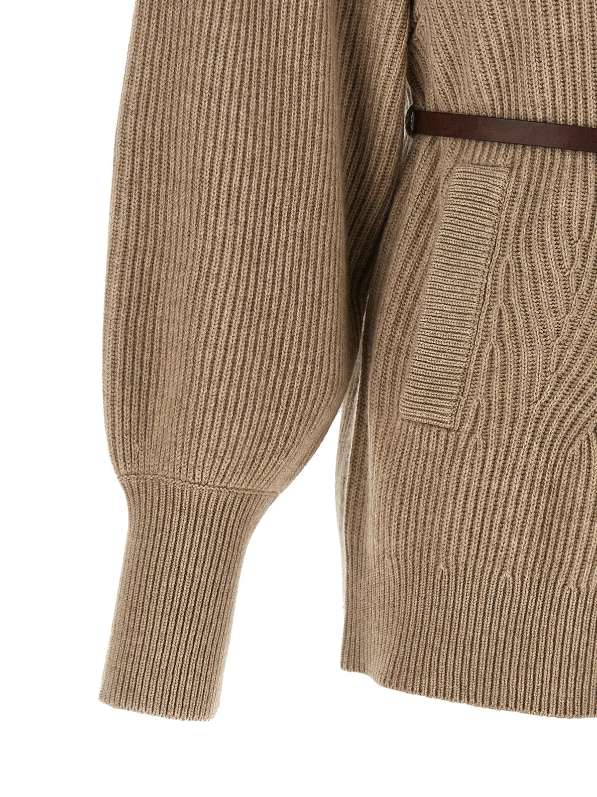 Brunello Cucinelli English Half-Ribbed Cardigan