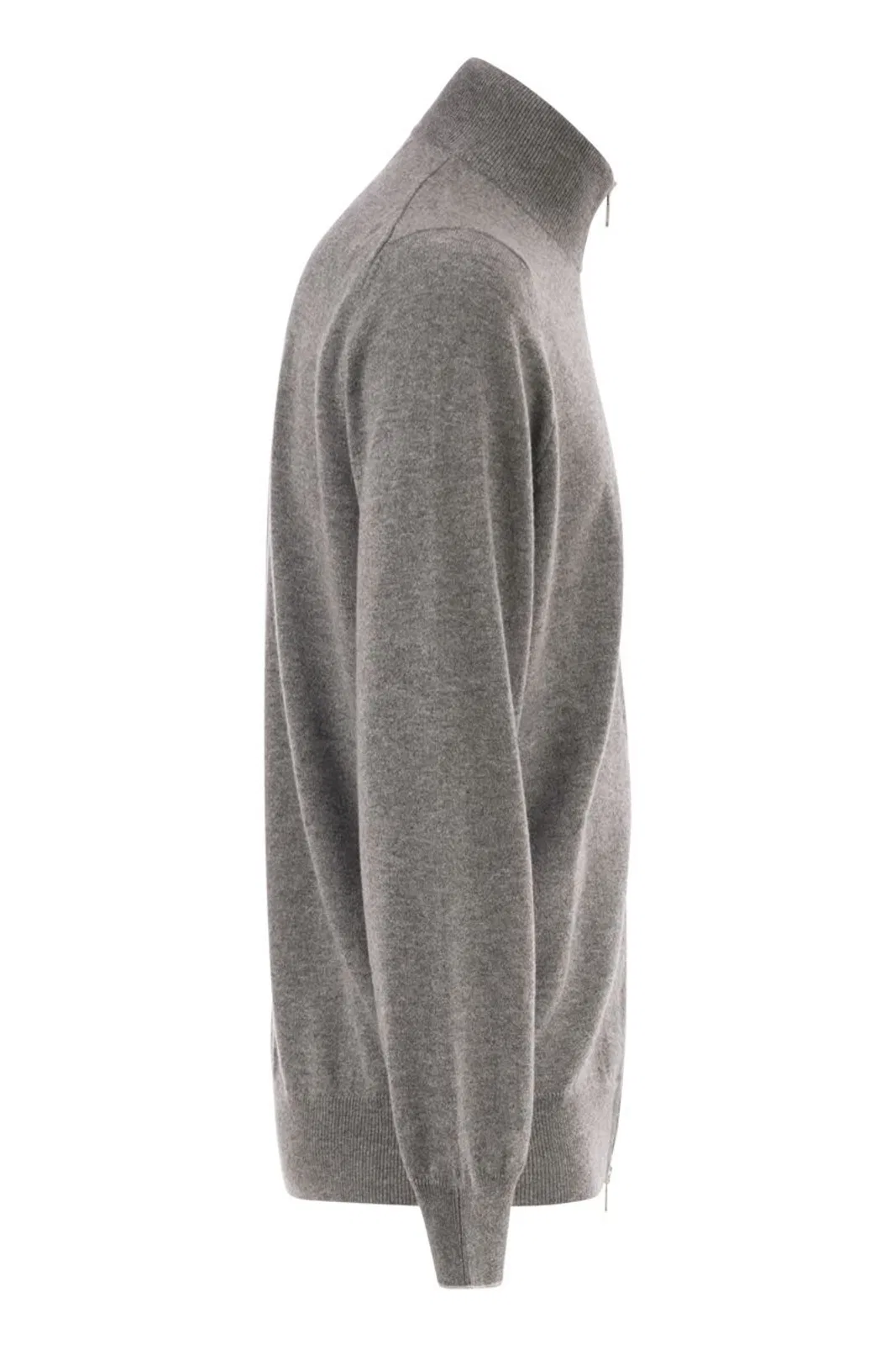 Brunello Cucinelli High-Necked Cashmere Cardigan With Zip