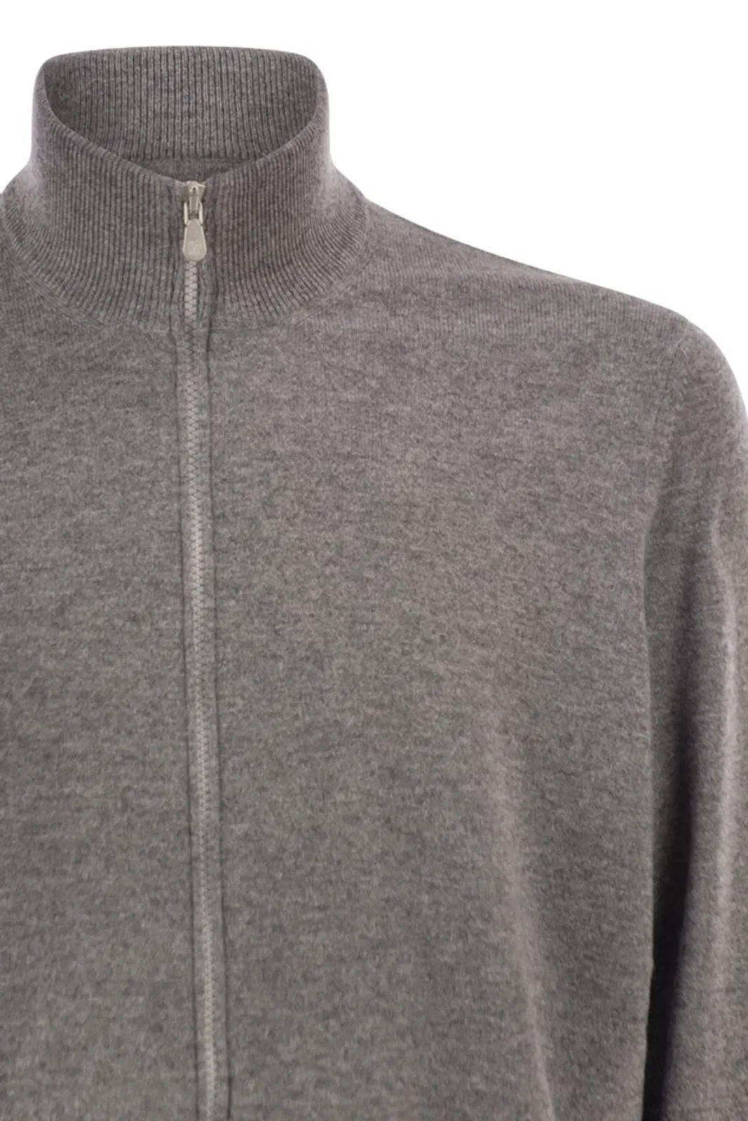 Brunello Cucinelli High-Necked Cashmere Cardigan With Zip