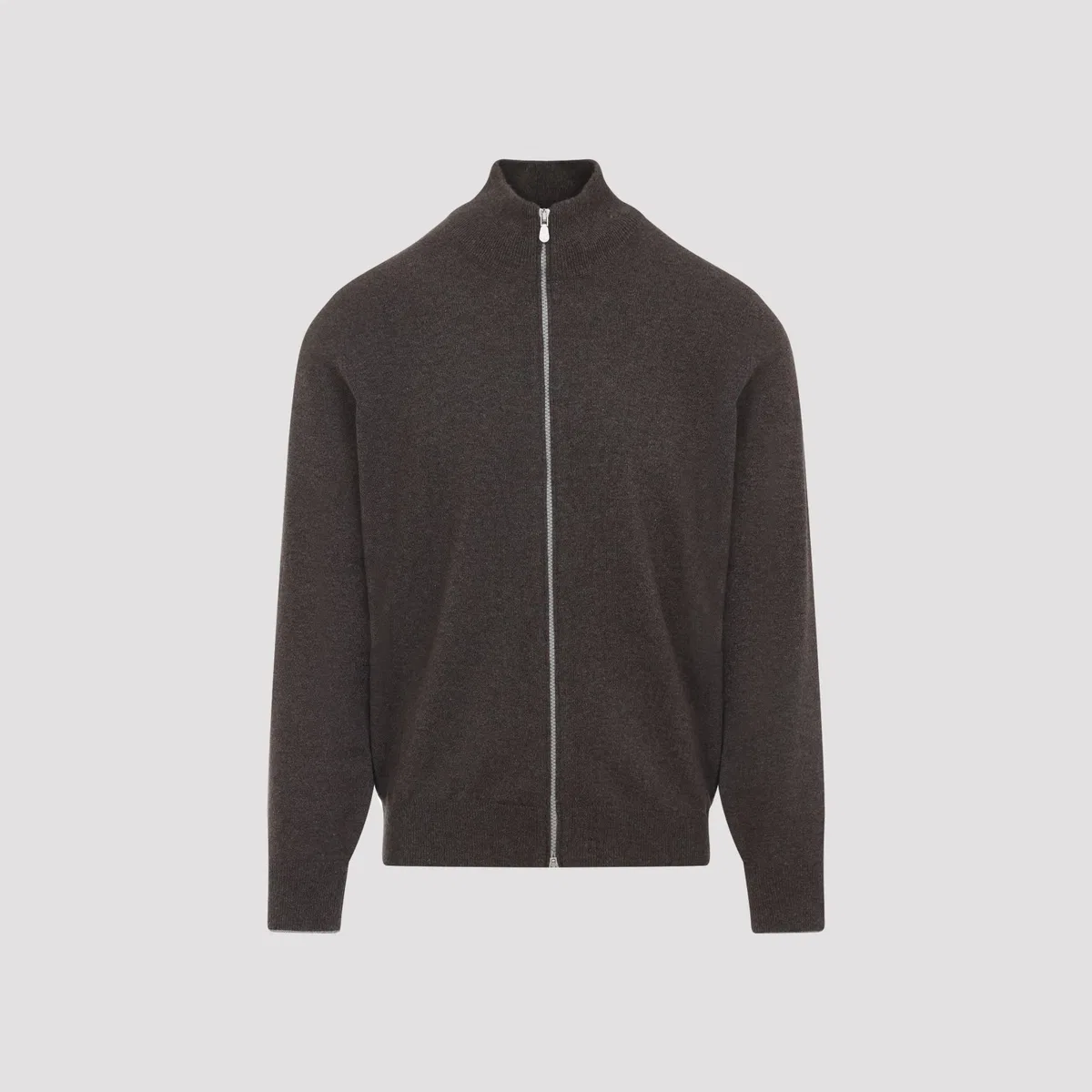Brunello Cucinelli High-Necked Cashmere Cardigan With Zip