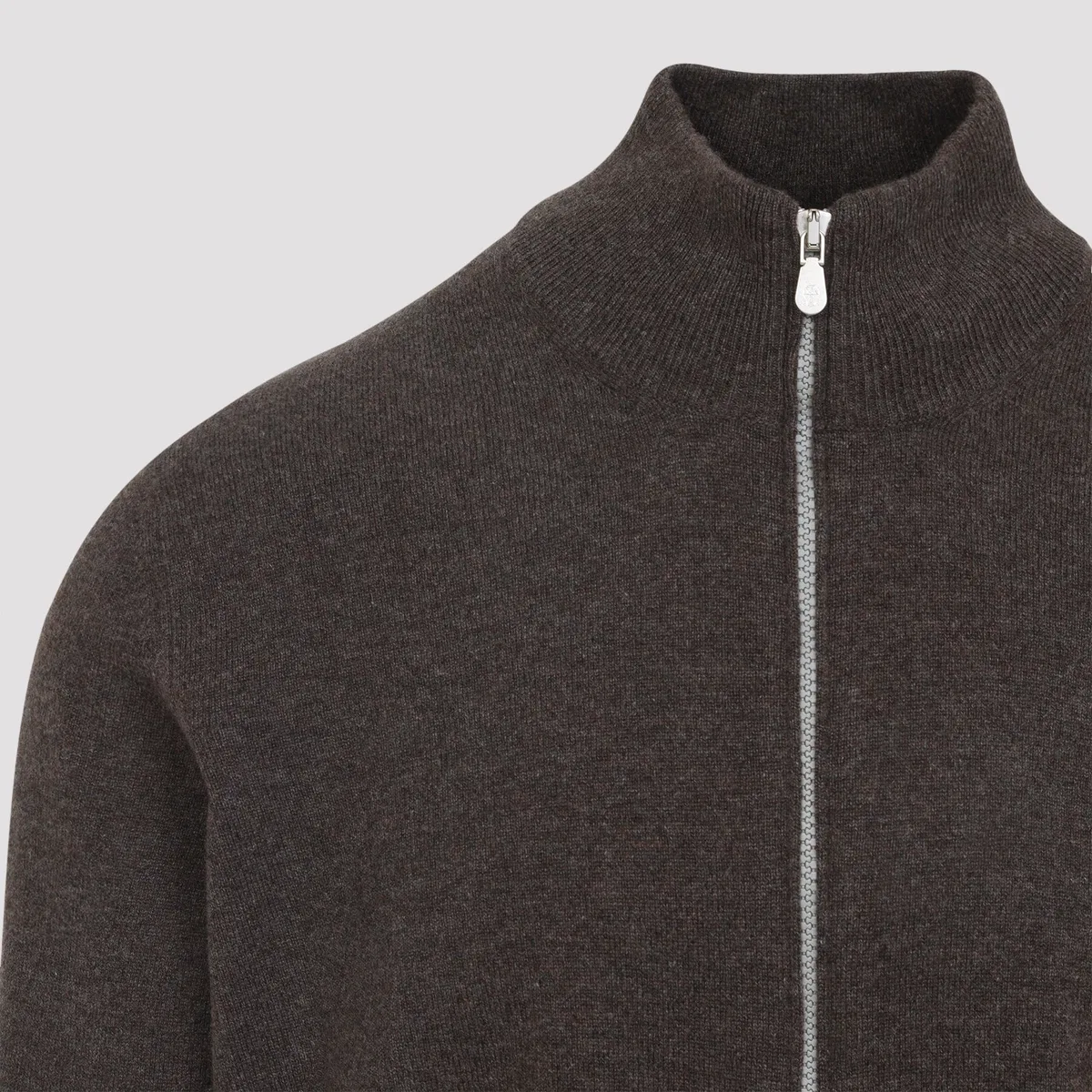 Brunello Cucinelli High-Necked Cashmere Cardigan With Zip