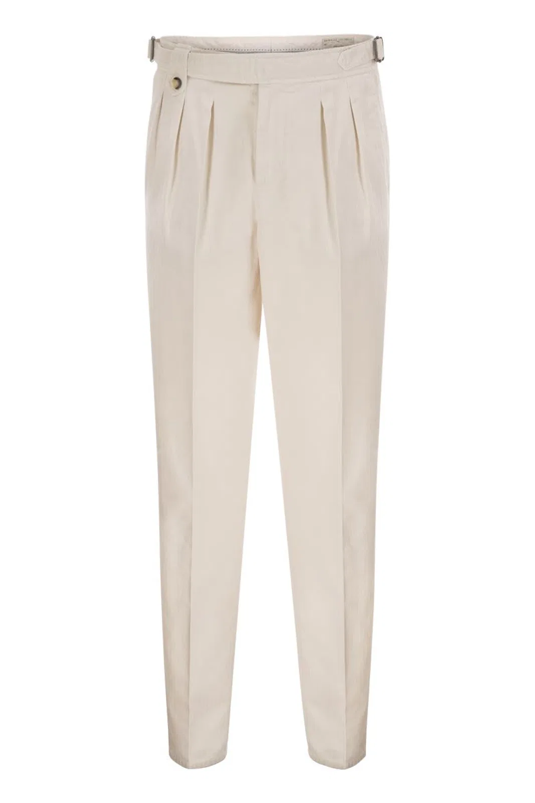 Brunello Cucinelli Tailored Cotton Trousers With Pleats And