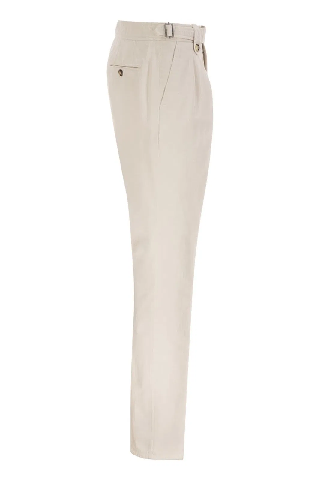 Brunello Cucinelli Tailored Cotton Trousers With Pleats And