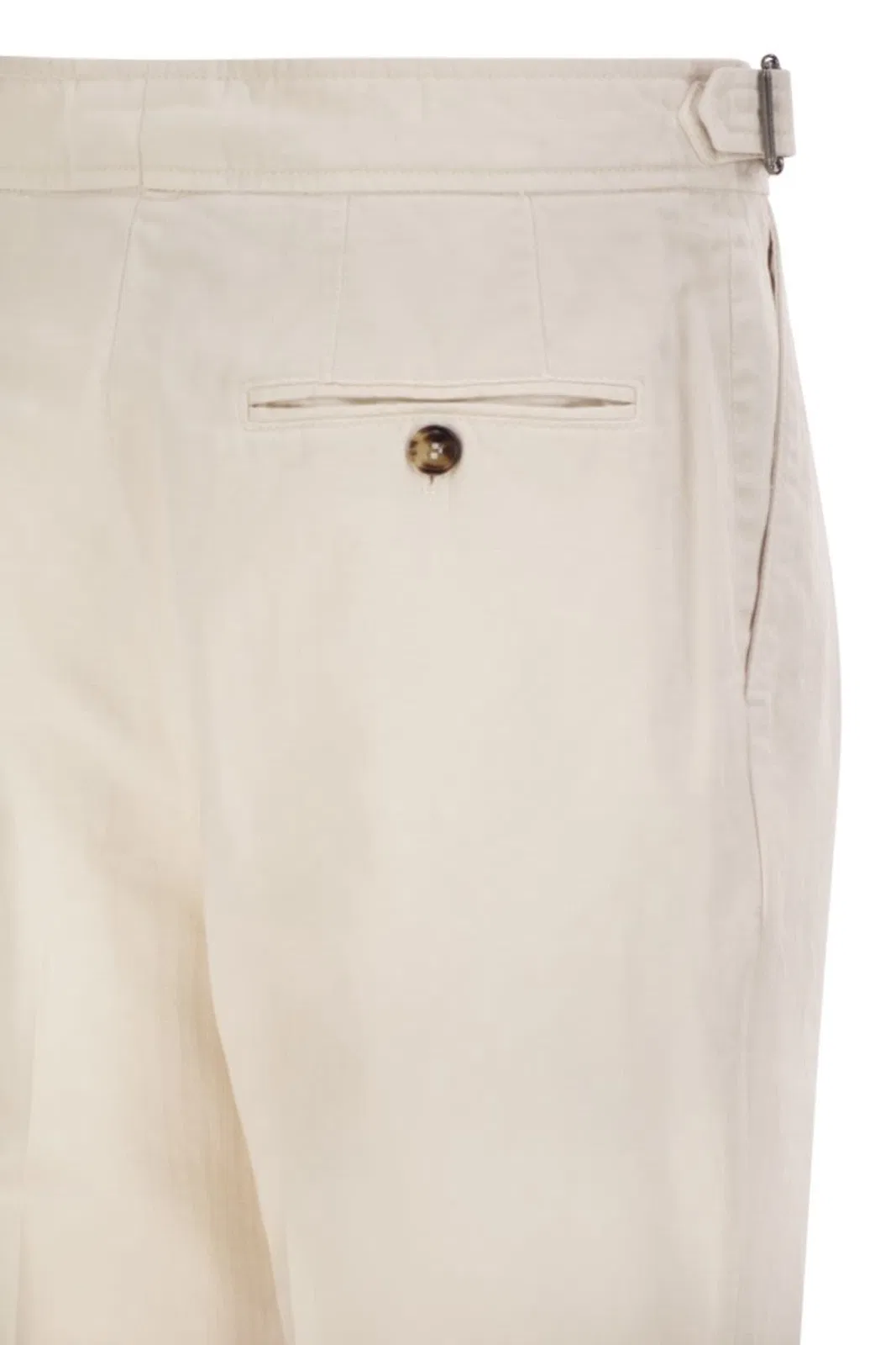 Brunello Cucinelli Tailored Cotton Trousers With Pleats And