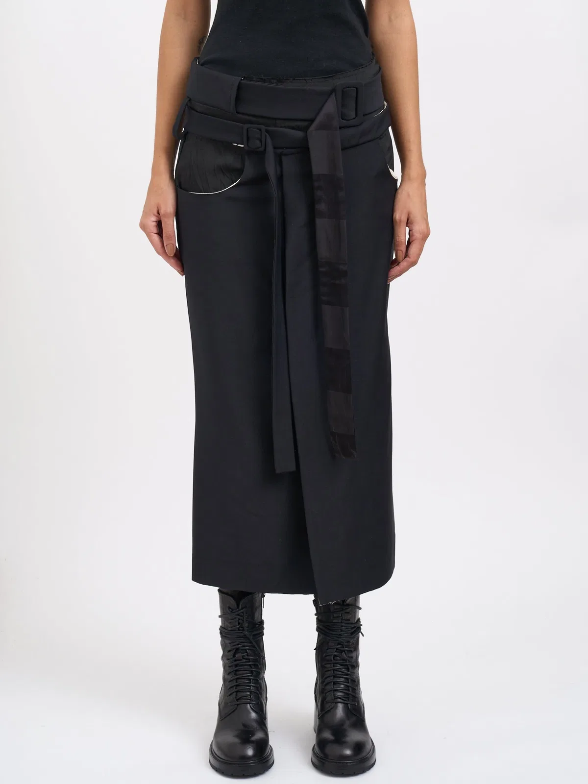 Alessandra Marchi Long Wool Skirt