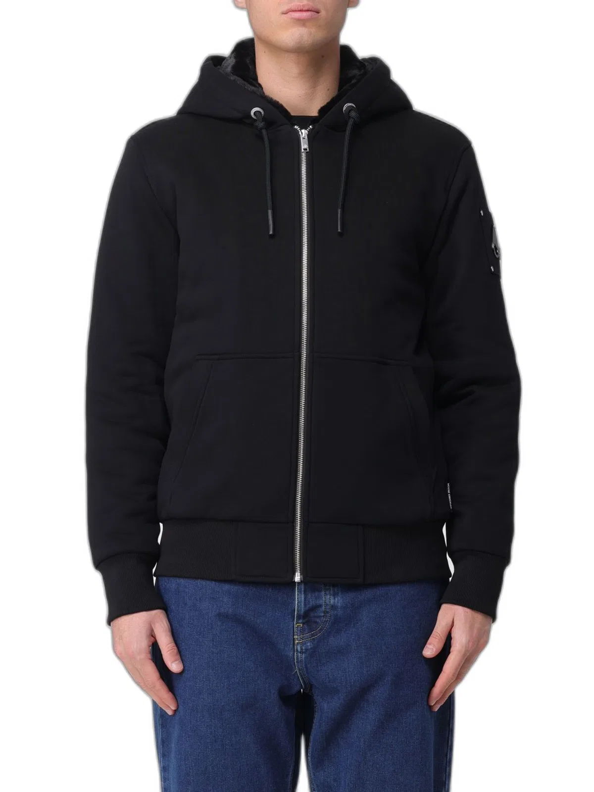 Moose Knuckles Classic Bunny Black Cotton Hoodie