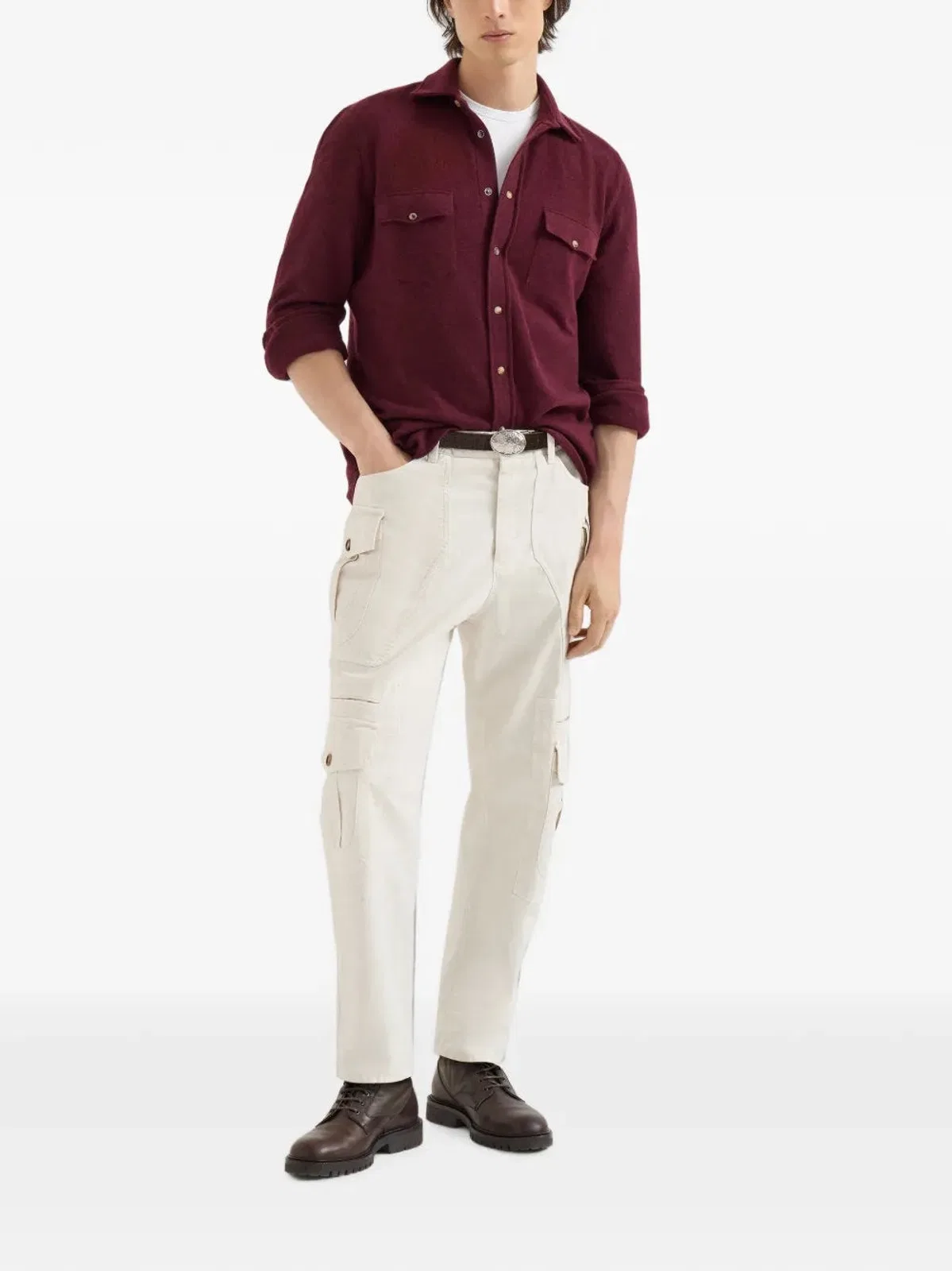Brunello Cucinelli Virgin Wool, Cashmere And Silk Knit Shir