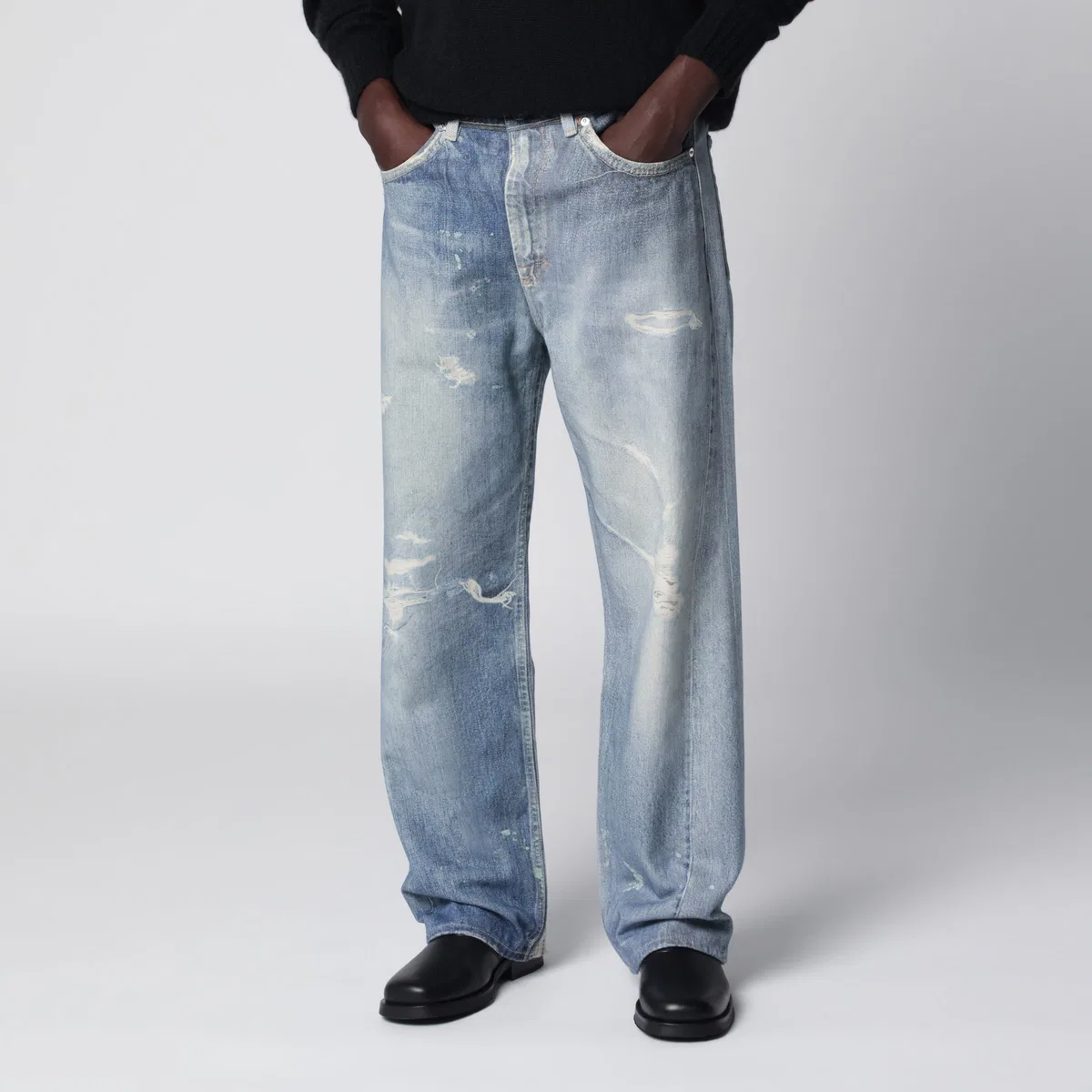 Our legacy Light-Wash Distressed Jeans