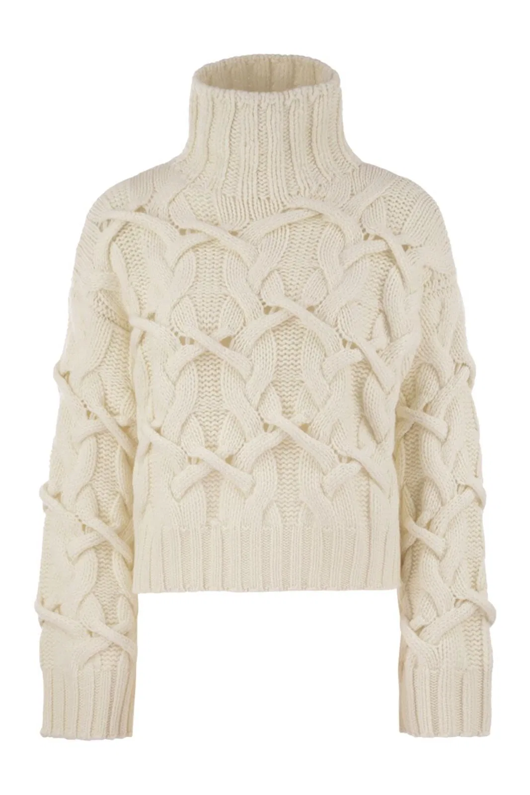 Brunello Cucinelli Braided High-Necked Cashmere Sweater