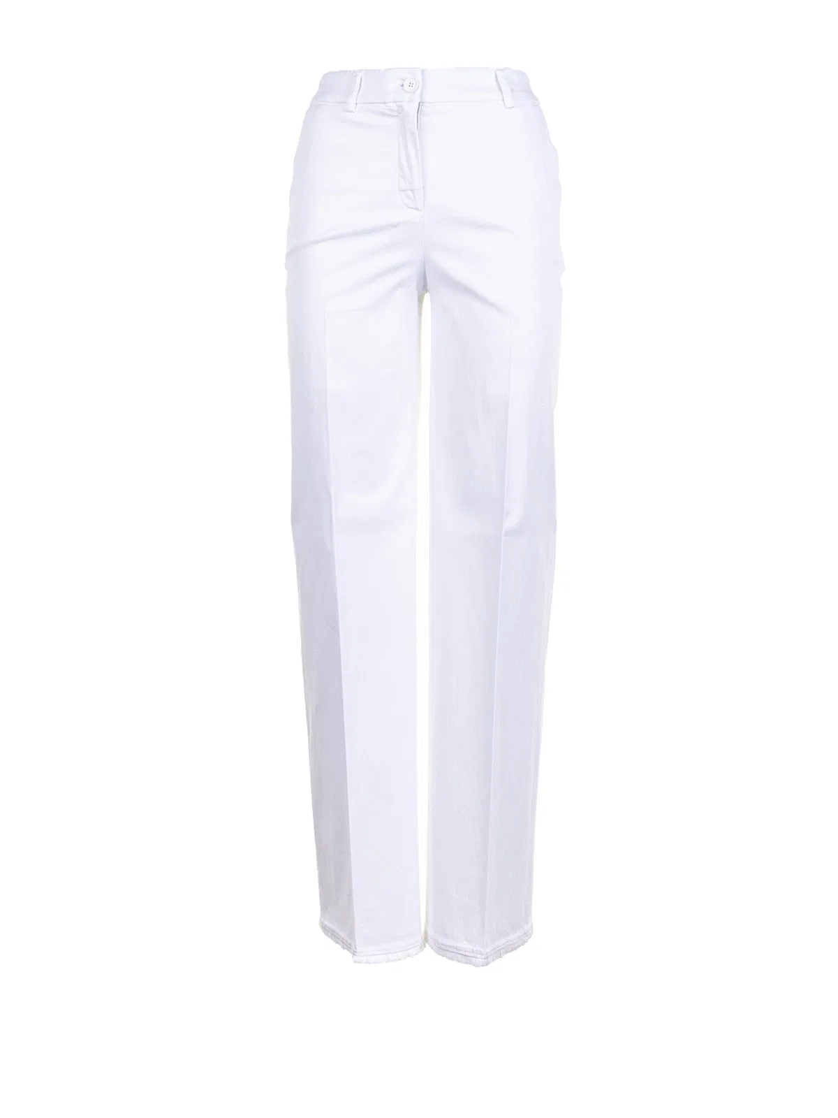 Via Masini 80 High-Waisted White Trousers