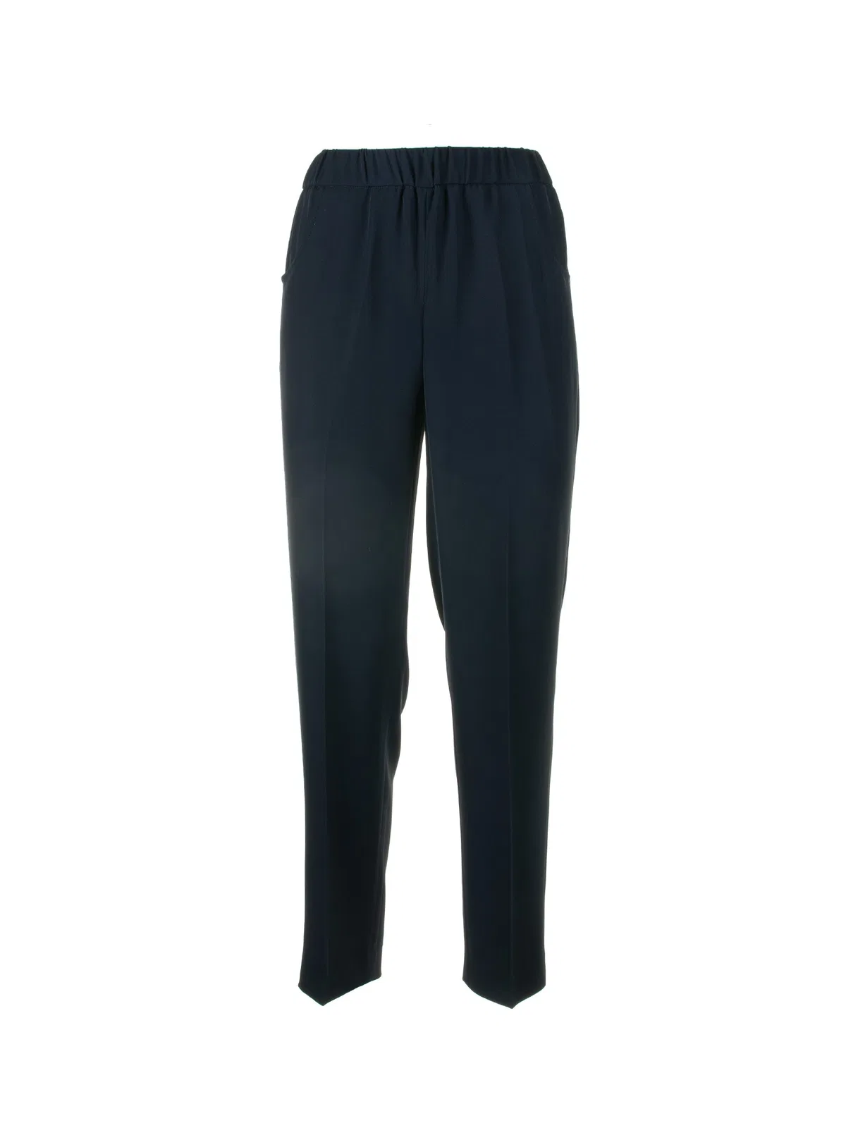 Via Masini 80 Navy Blue Elastic Trousers