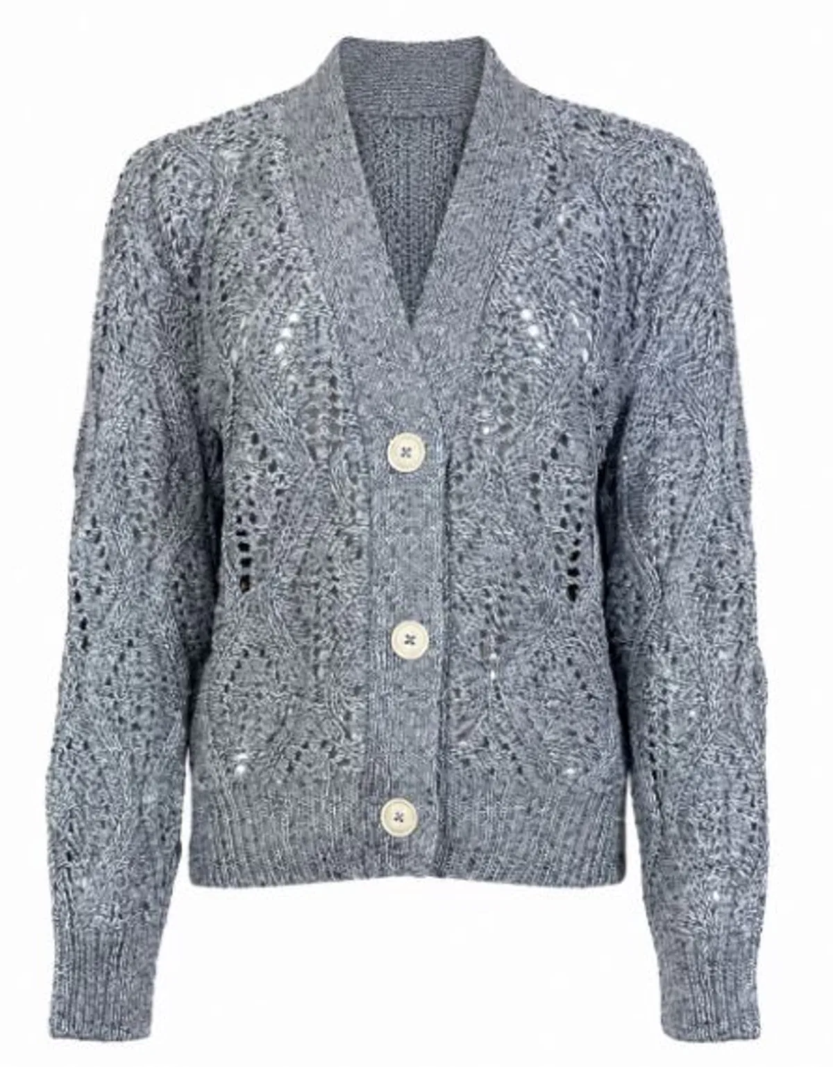 Eleventy Blue Pointelle Knit Sweater