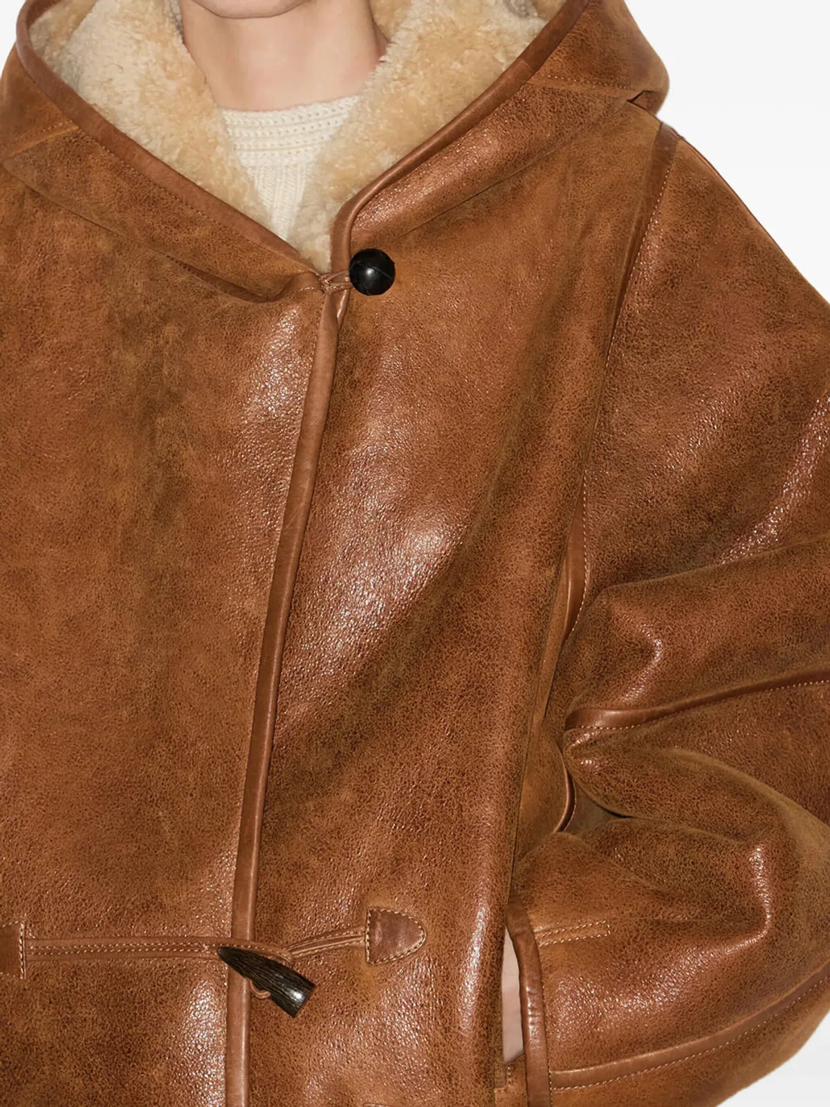 Isabel Marant Amiel Hooded Shearling Short Coat In Cog