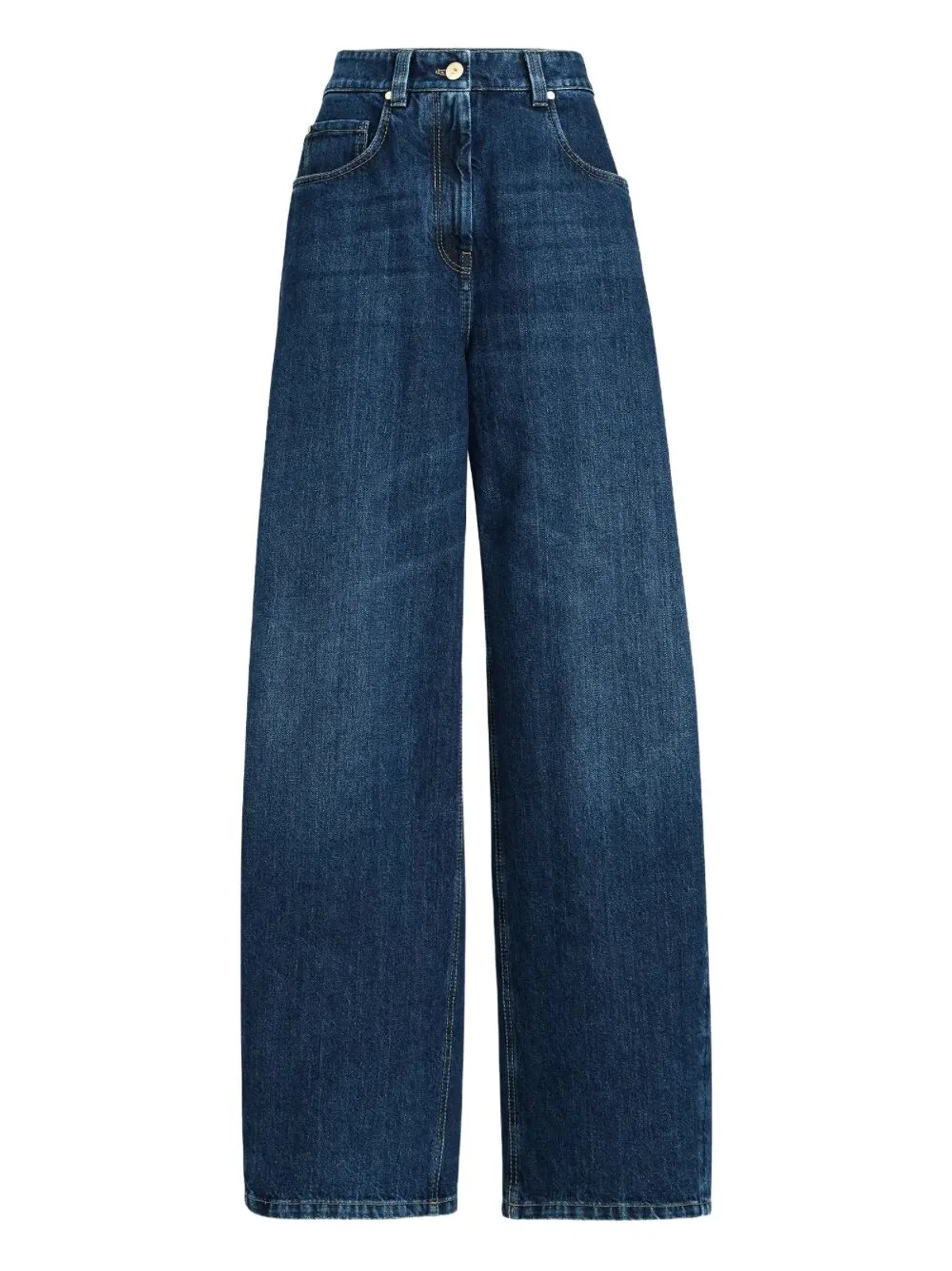 Brunello Cucinelli Wide-Leg Cotton Denim Jeans