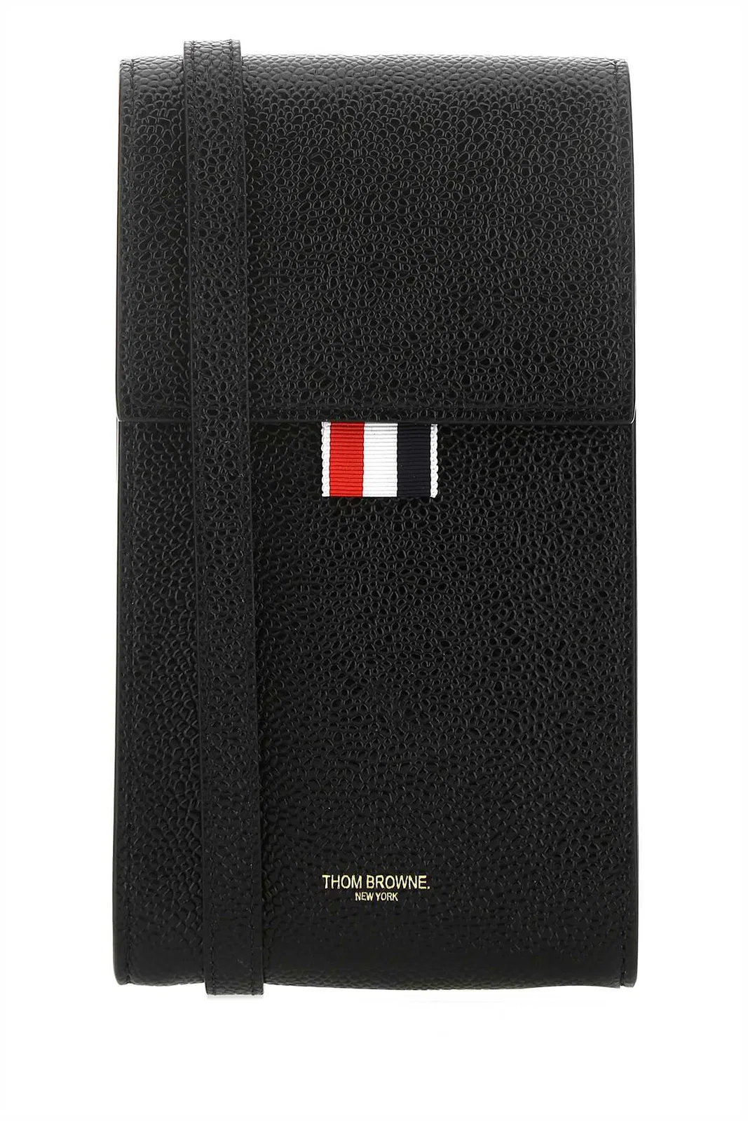 Thom Browne Black Leather Phone Holder