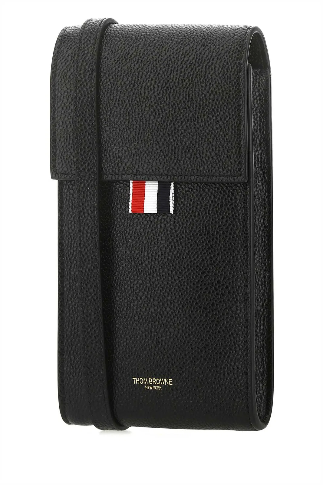 Thom Browne Black Leather Phone Holder