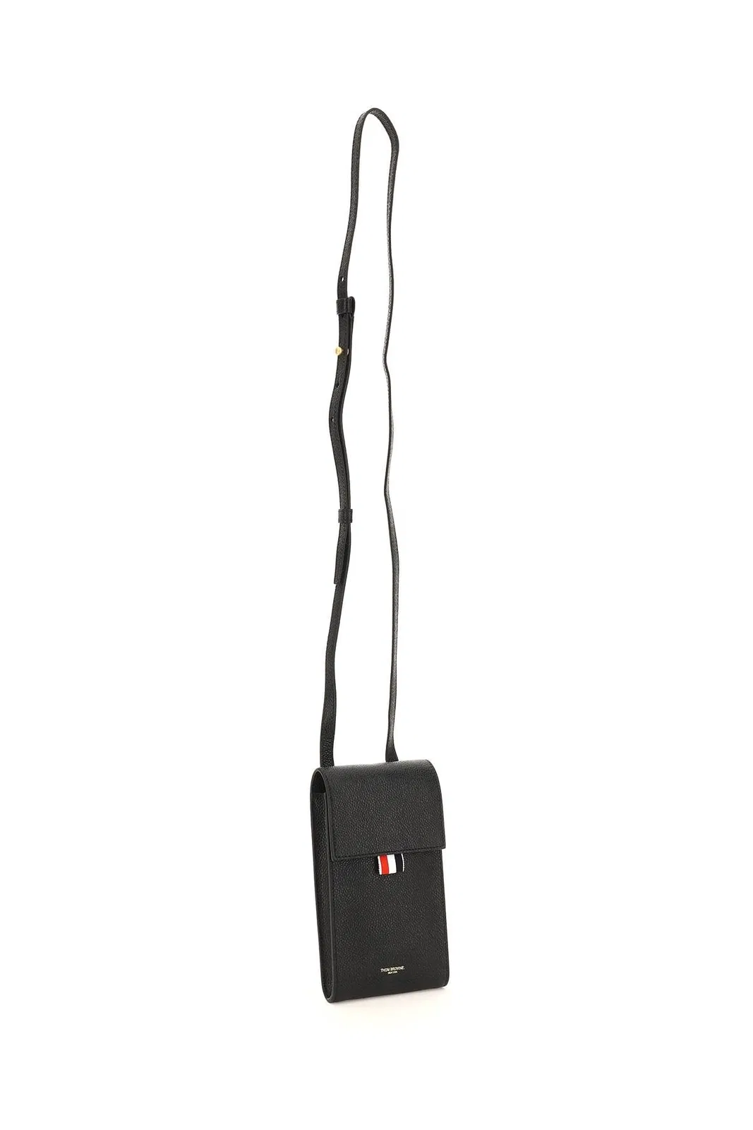 Thom Browne Black Leather Phone Holder
