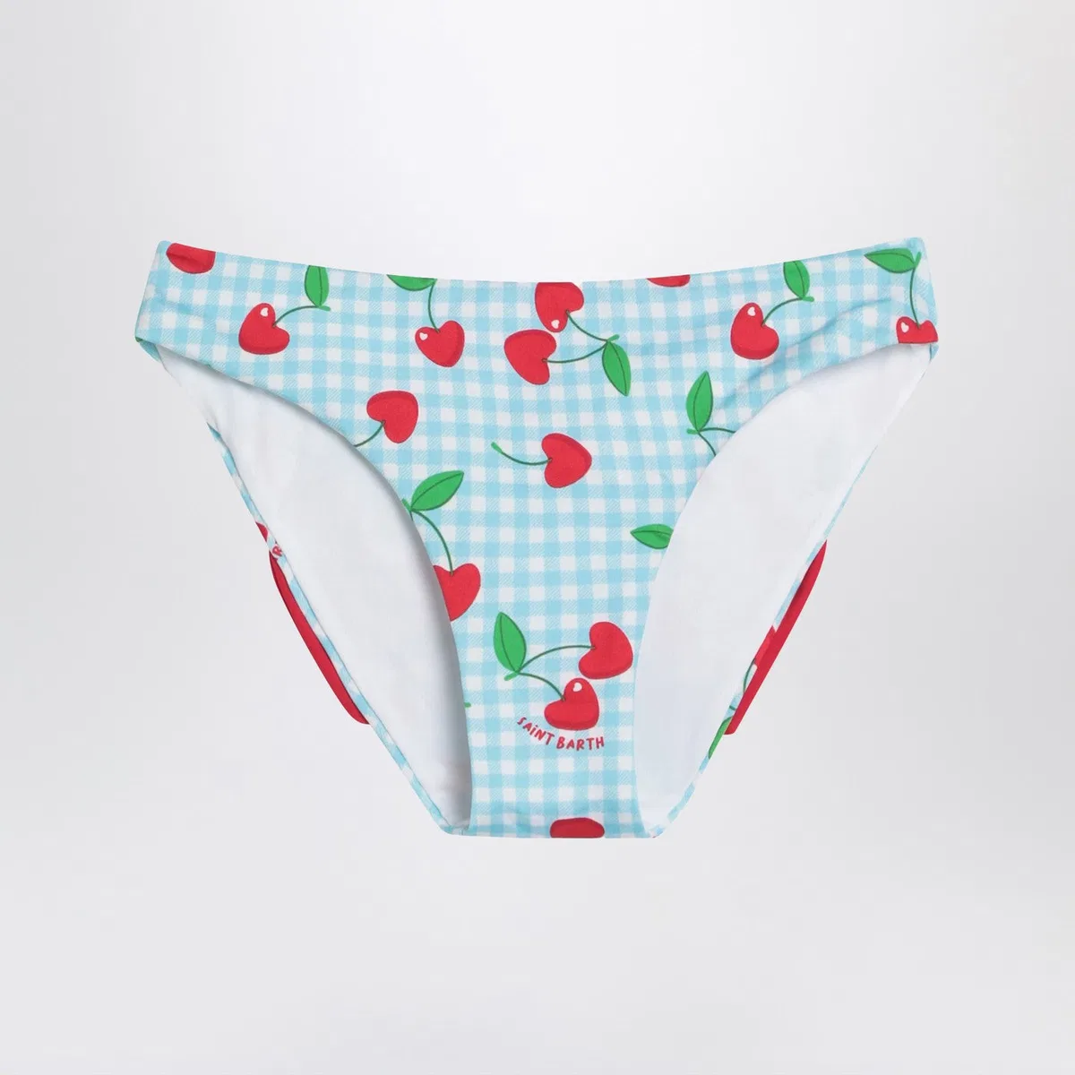 Mc2 Saint Barth Madame Slip With Vichy And Cherries Patt